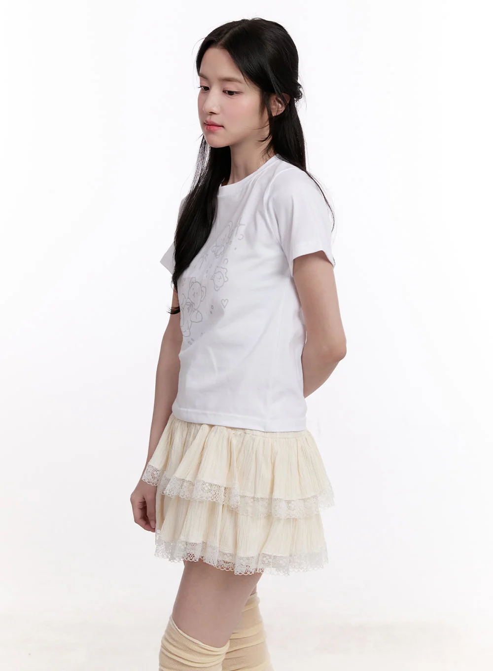 Teddy Bear Graphic Crop Top CM527 - Image 4