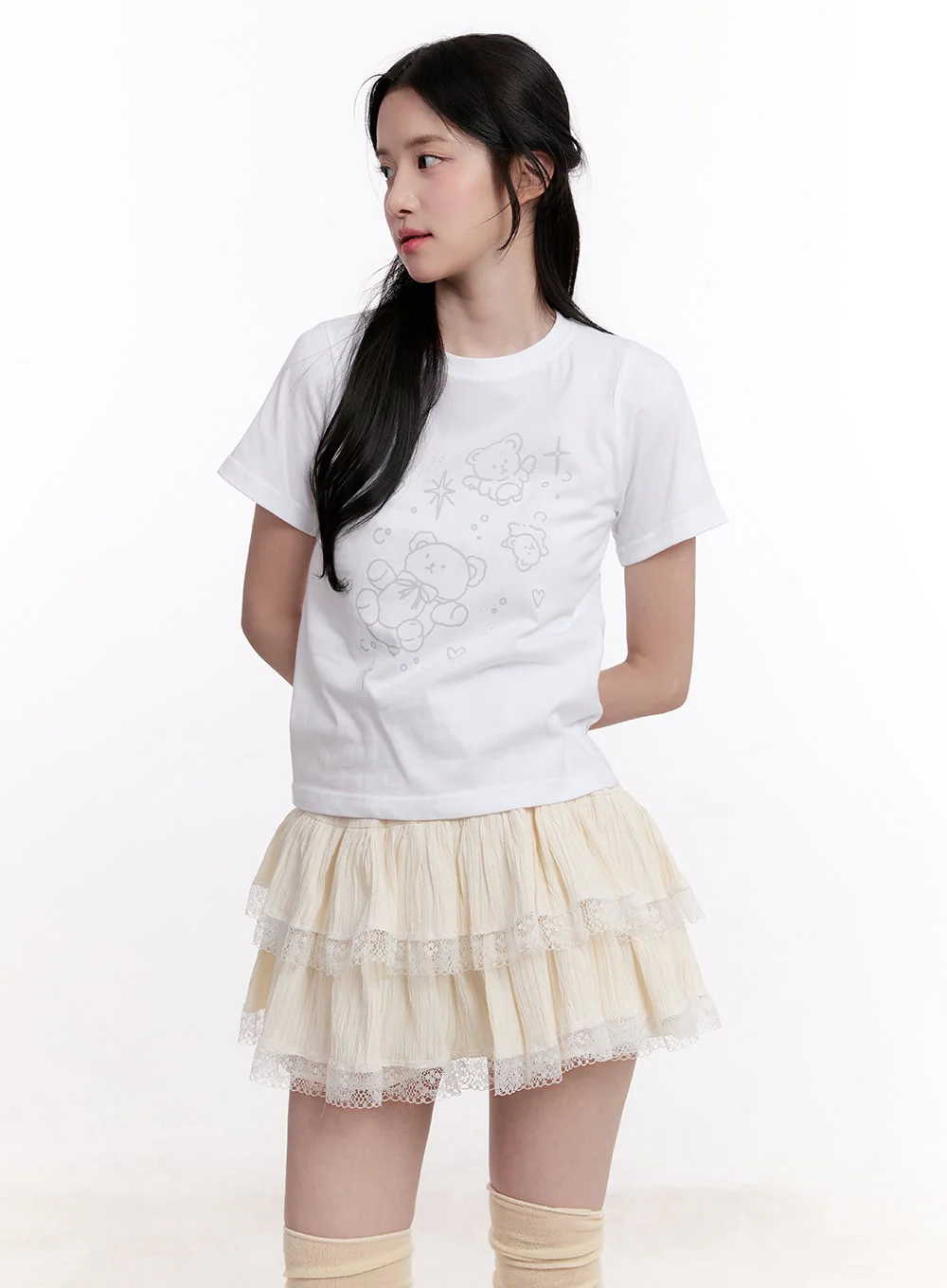 Teddy Bear Graphic Crop Top CM527 - Image 8