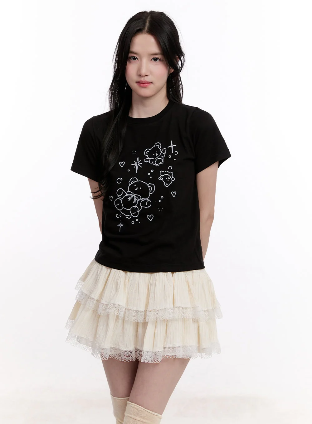Teddy Bear Graphic Crop Top CM527 - Image 9