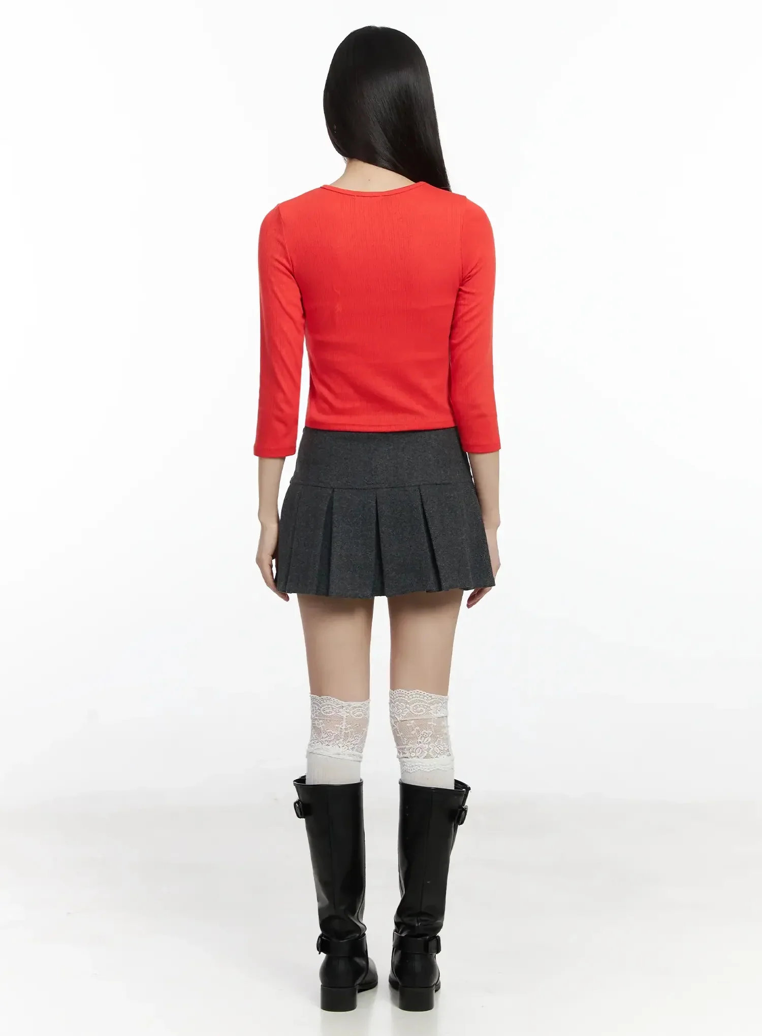 Textured 3/4 Sleeve Top F516 - Image 13