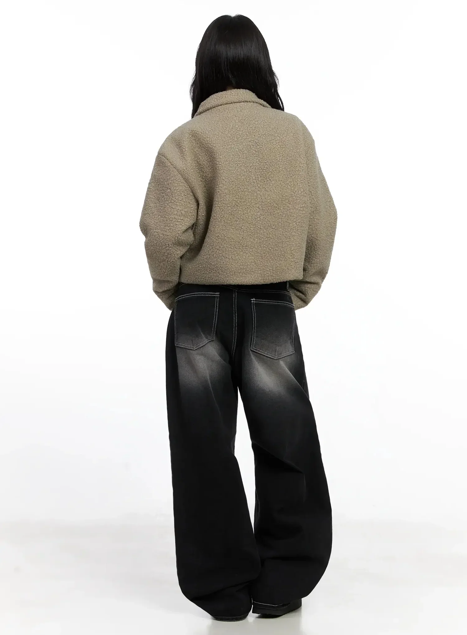 Textured Asymmetrical Button Coat IN528 - Image 10