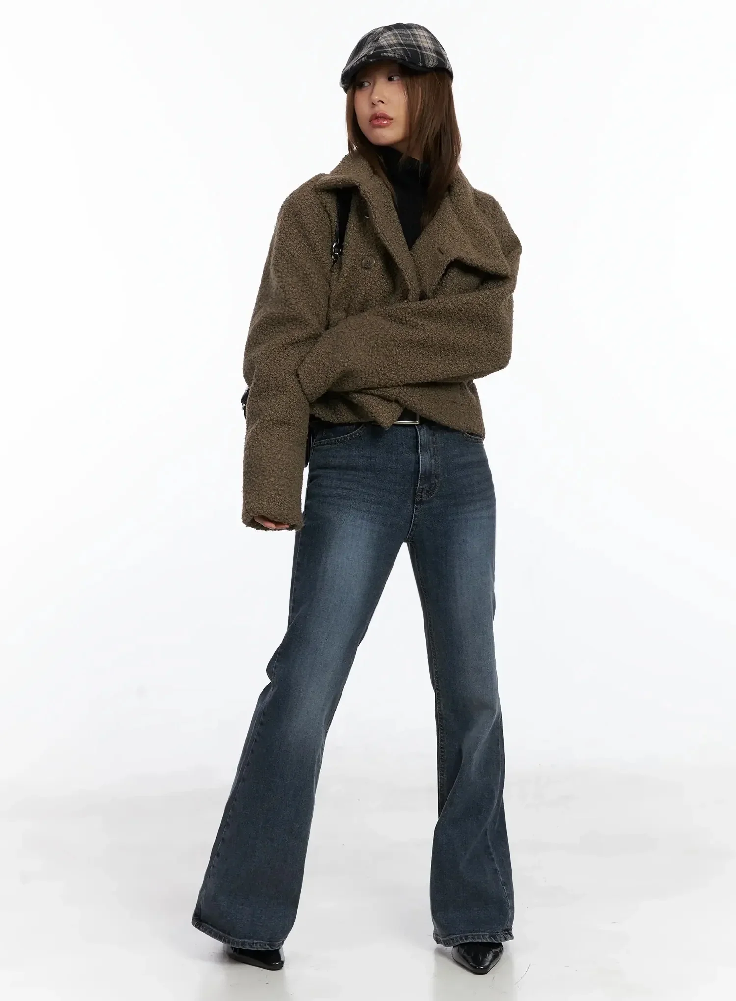 Textured Asymmetrical Button Coat IN528 - Image 3