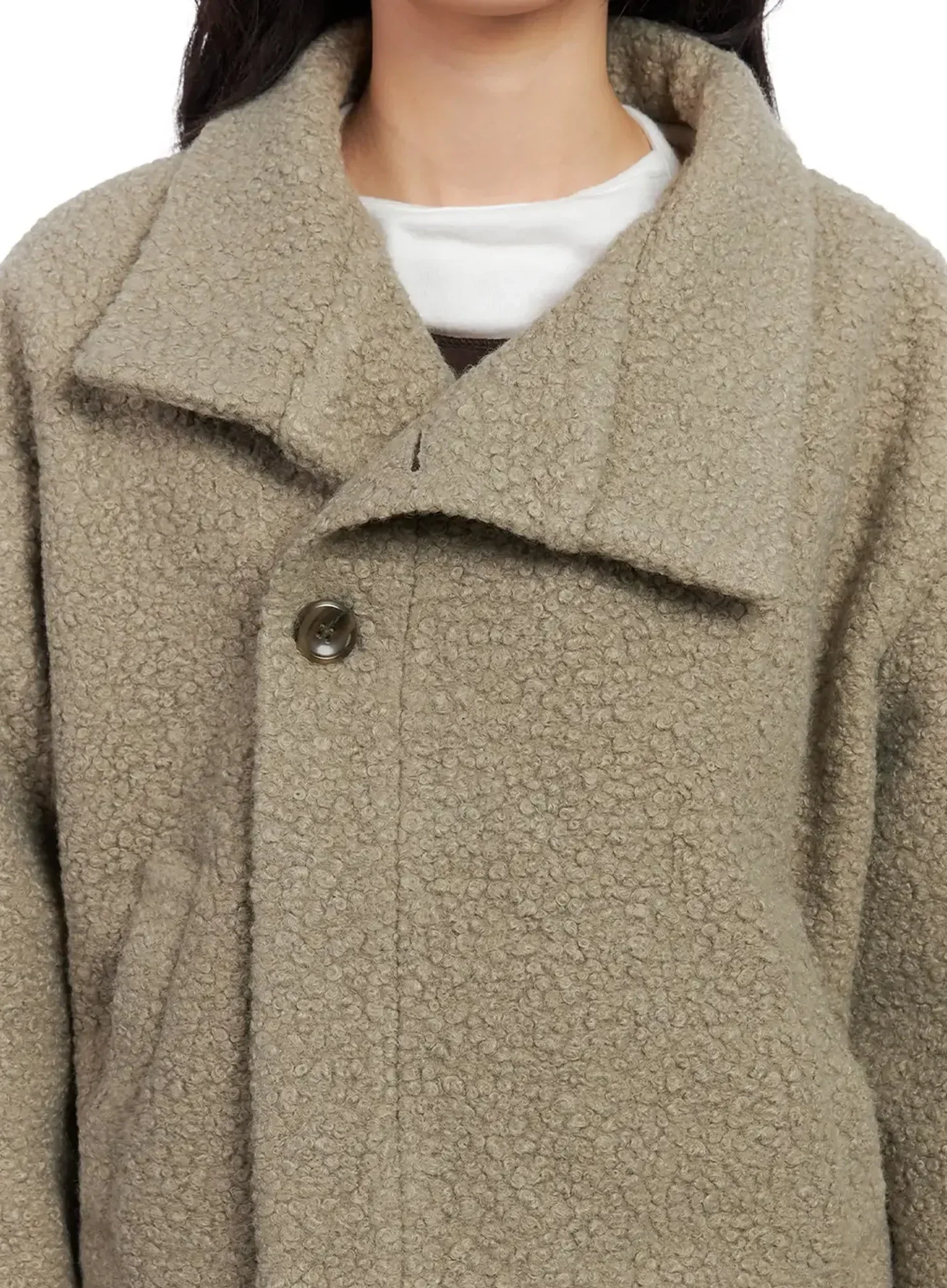 Textured Asymmetrical Button Coat IN528 - Image 4