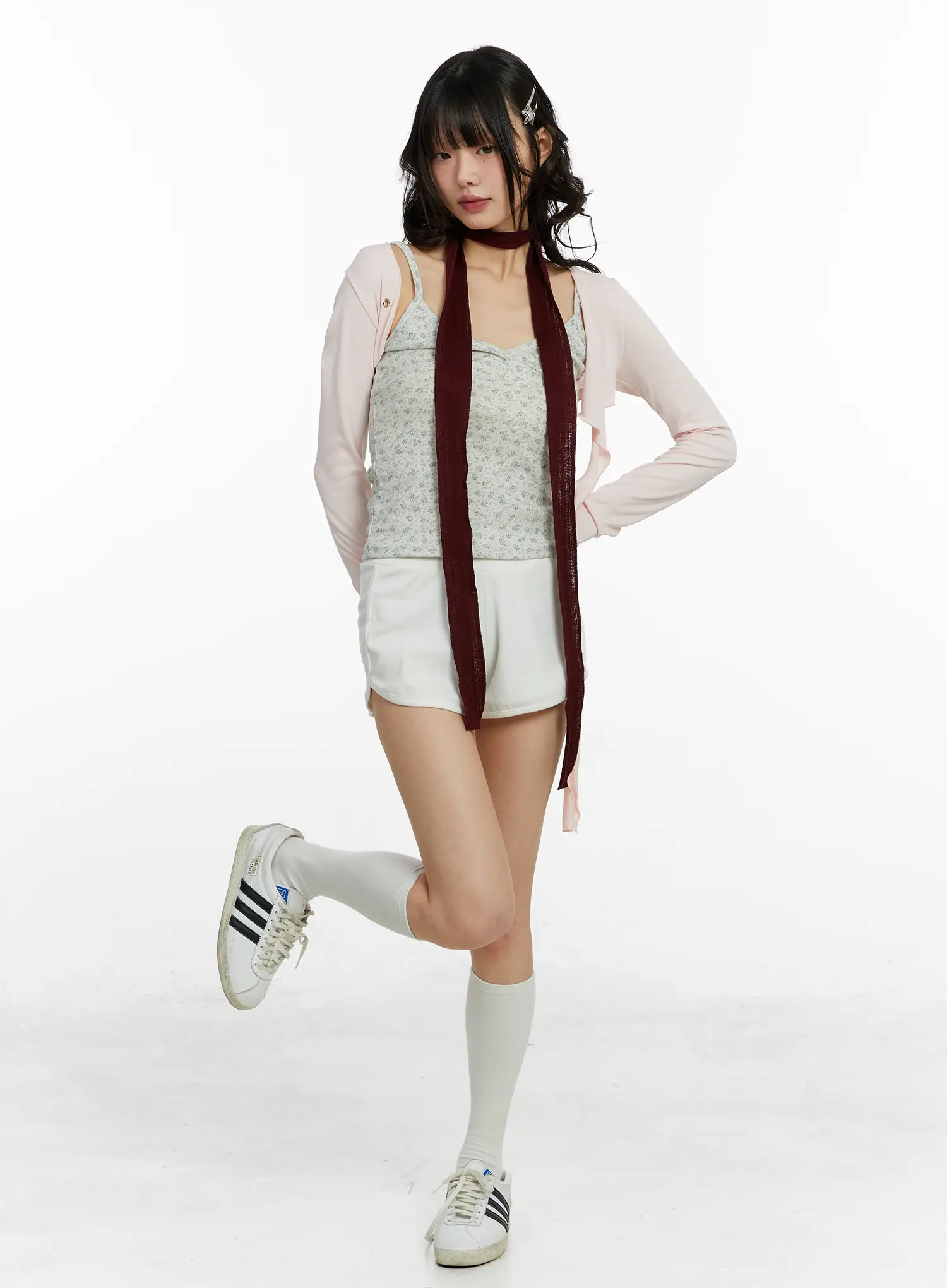 Textured Long Thin Scarf CF504