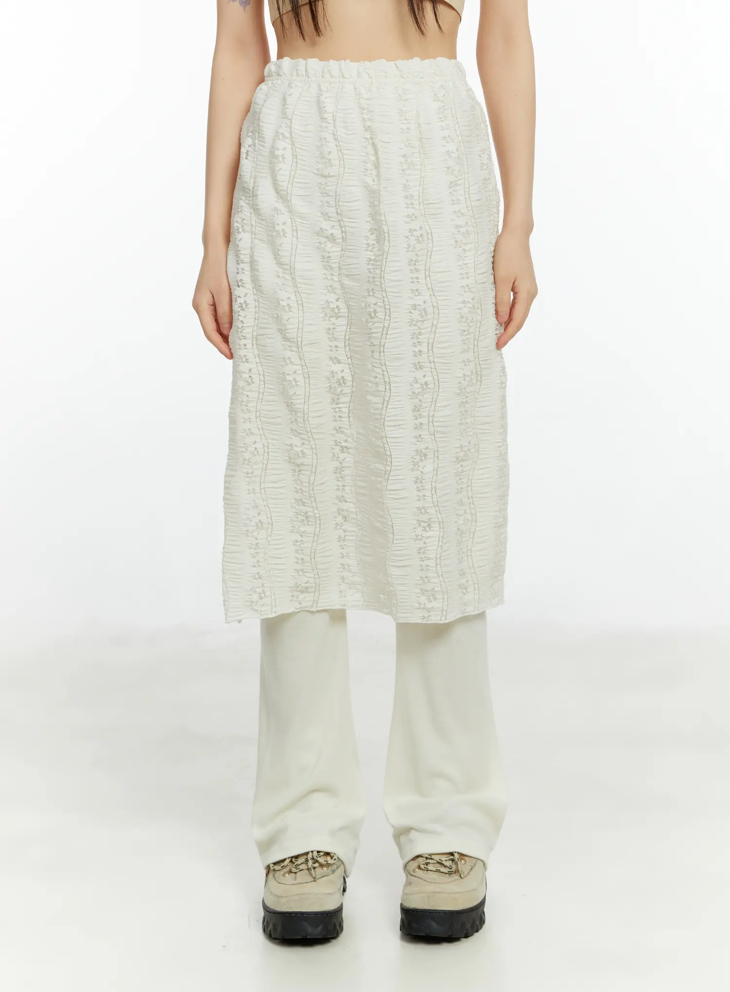 Textured Maxi Skirt Pants CF509 - Image 10