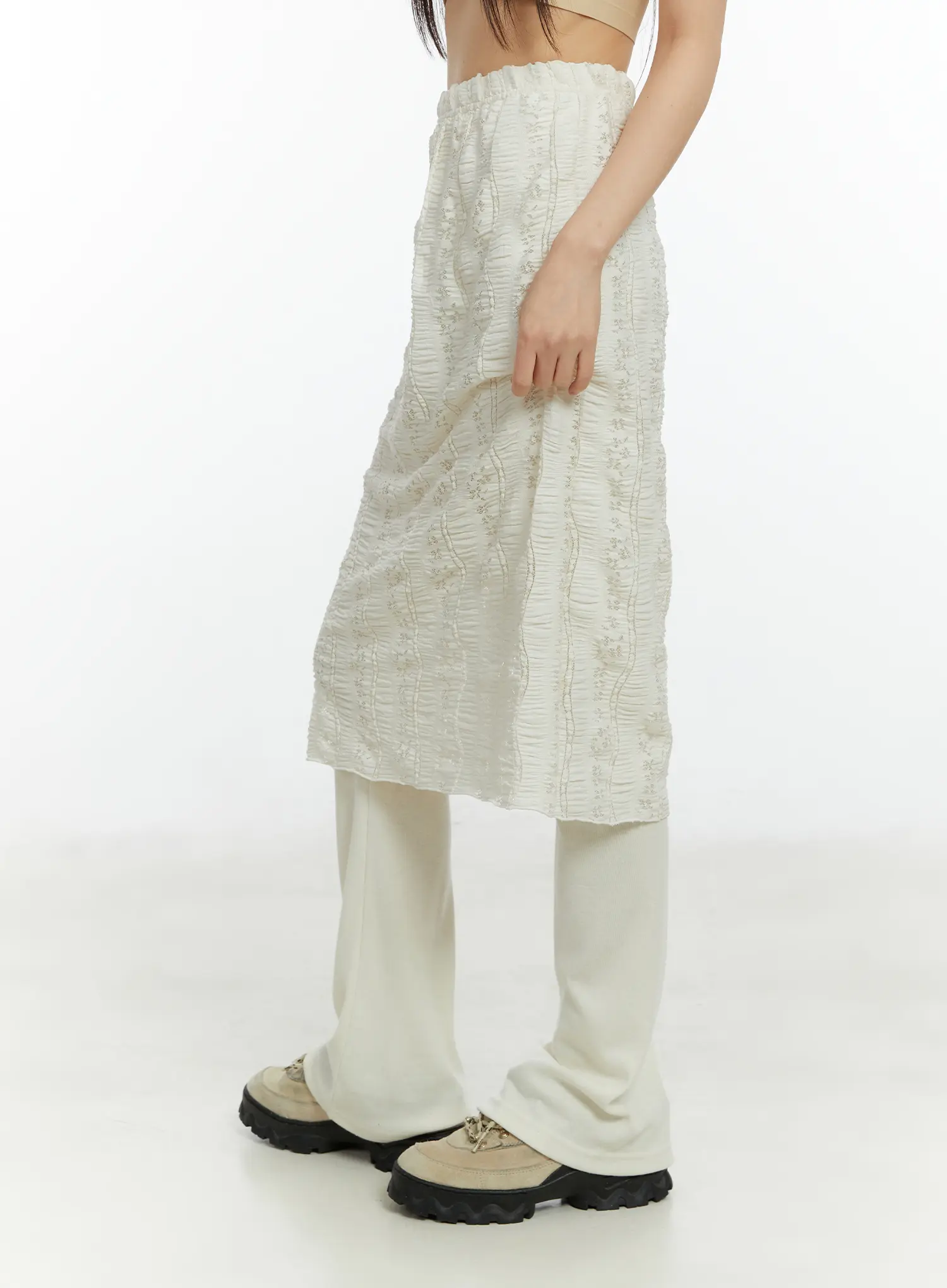 Textured Maxi Skirt Pants CF509 - Image 3