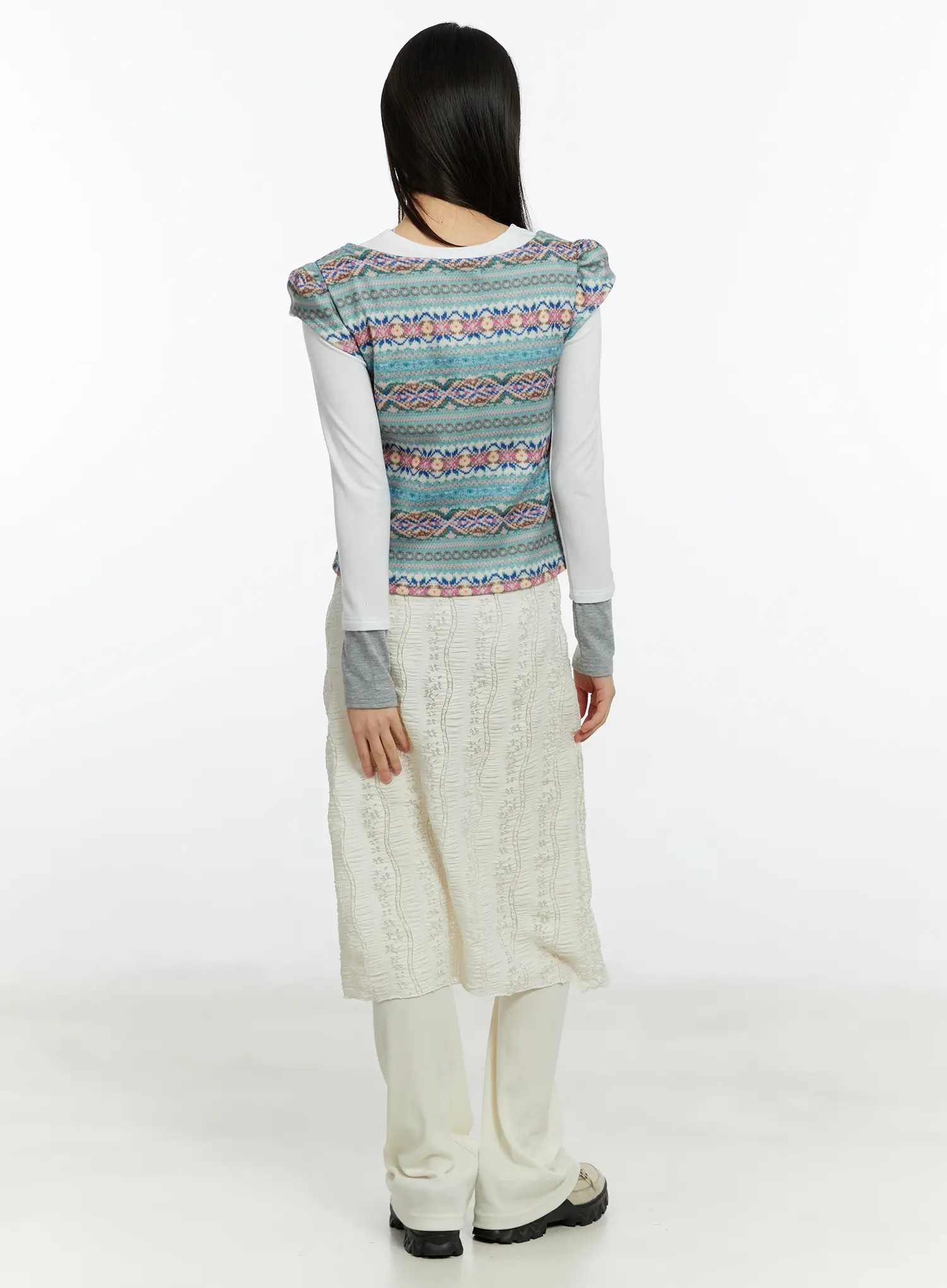 Textured Maxi Skirt Pants CF509 - Image 7