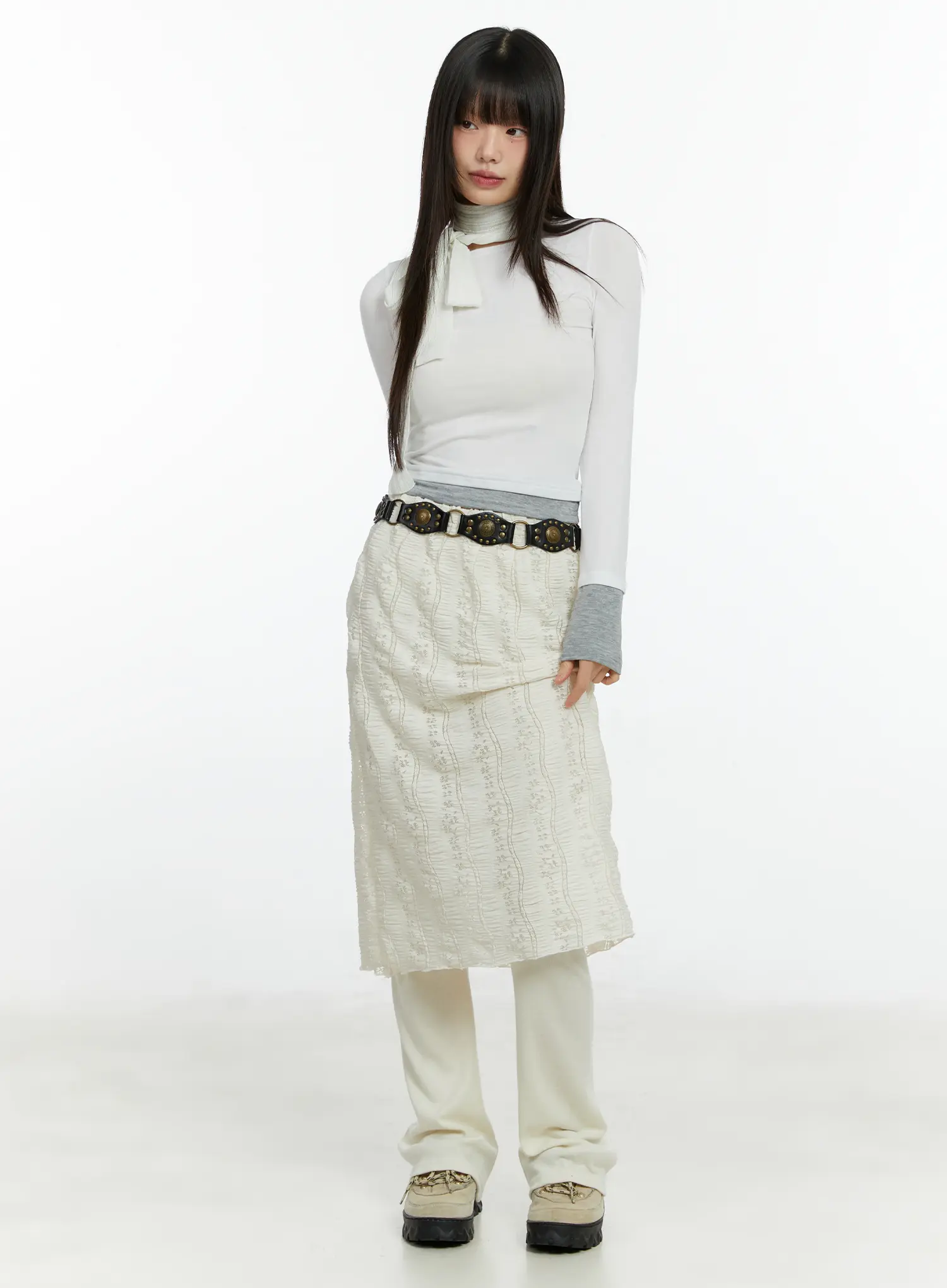 Textured Maxi Skirt Pants CF509 - Image 8