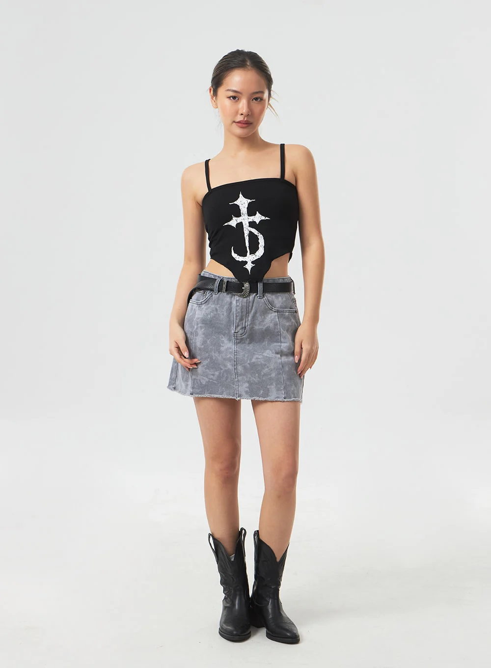 Thin Strap Graphic Top CM329 - Image 3