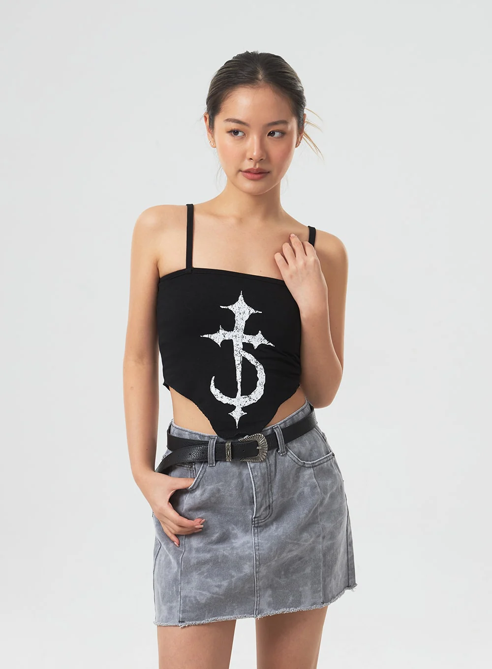 Thin Strap Graphic Top CM329 - Image 5