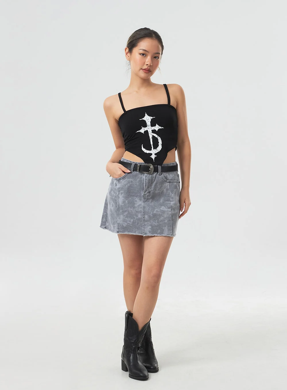 Thin Strap Graphic Top CM329 - Image 7