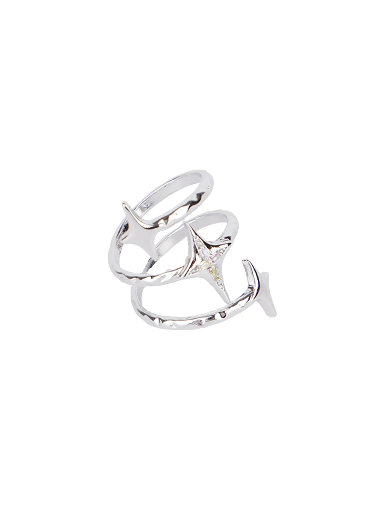 Three Star Silver Ring CO501 - Image 3