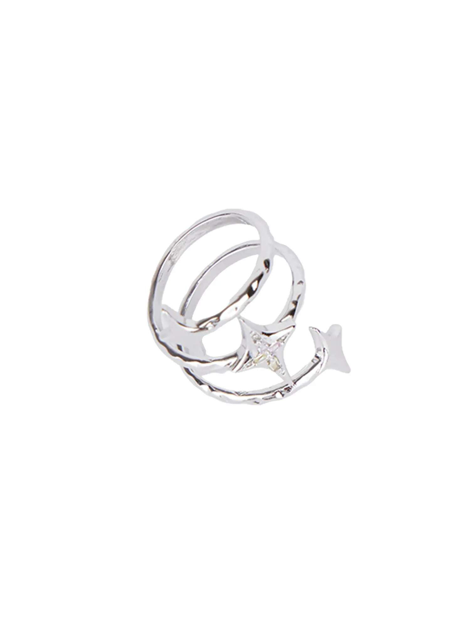 Three Star Silver Ring CO501 - Image 4