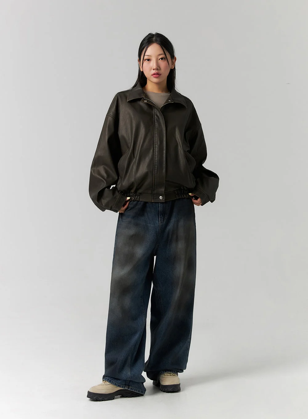 Tie-Dye Washed Wide Leg Jeans CS320 - Image 3