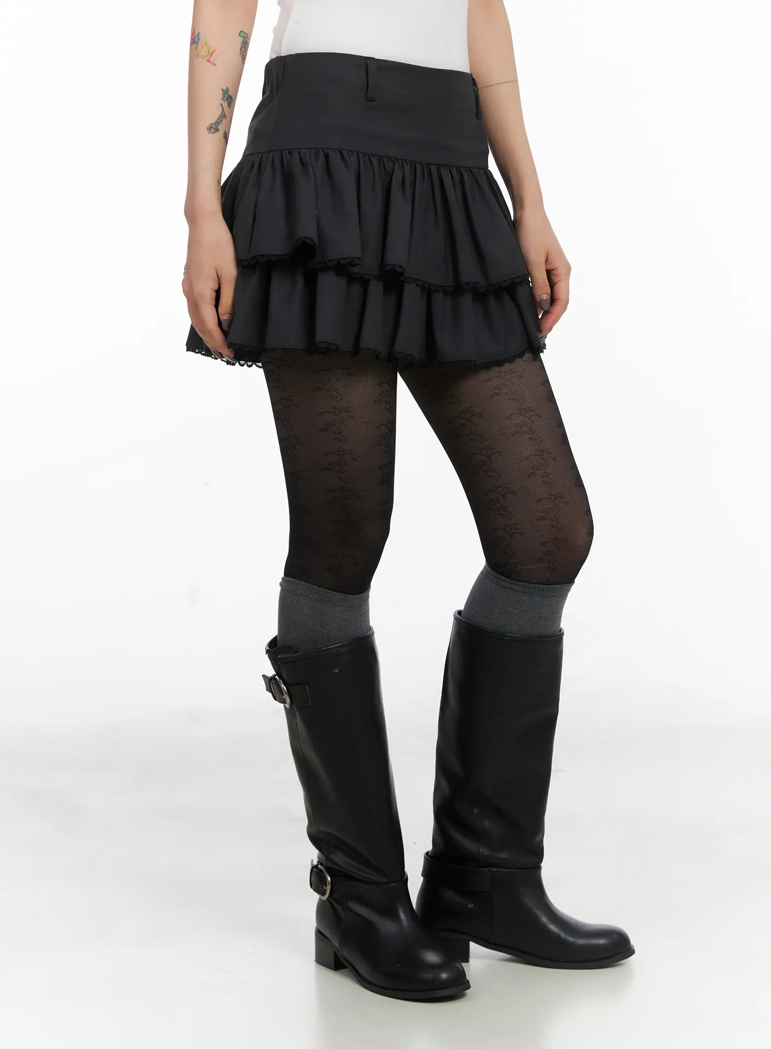 Tiered Lace Ruffle Mini Skirt CD505 - Image 4