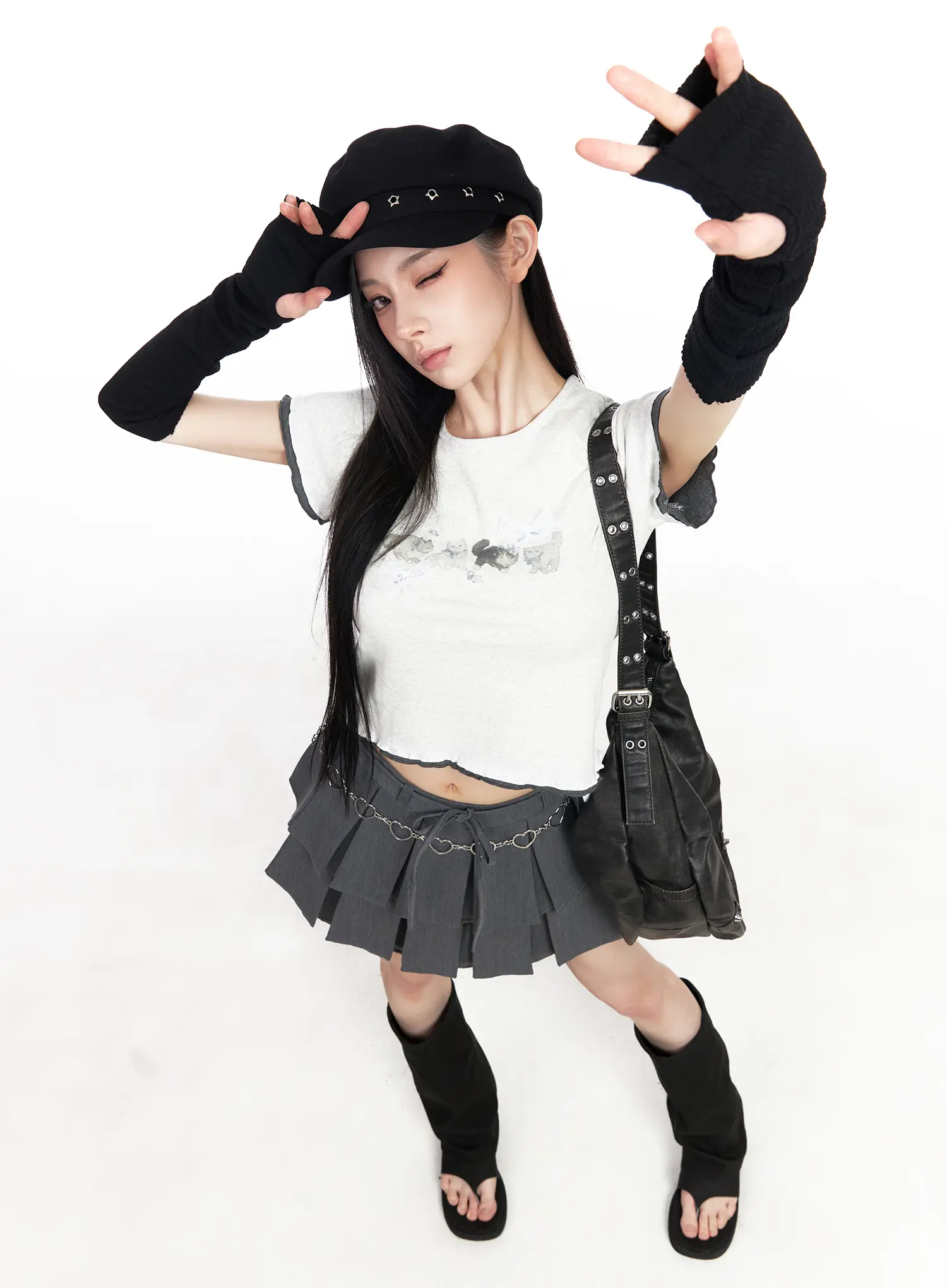 Tiered Pleated Mini Skirt CM518 - Image 7
