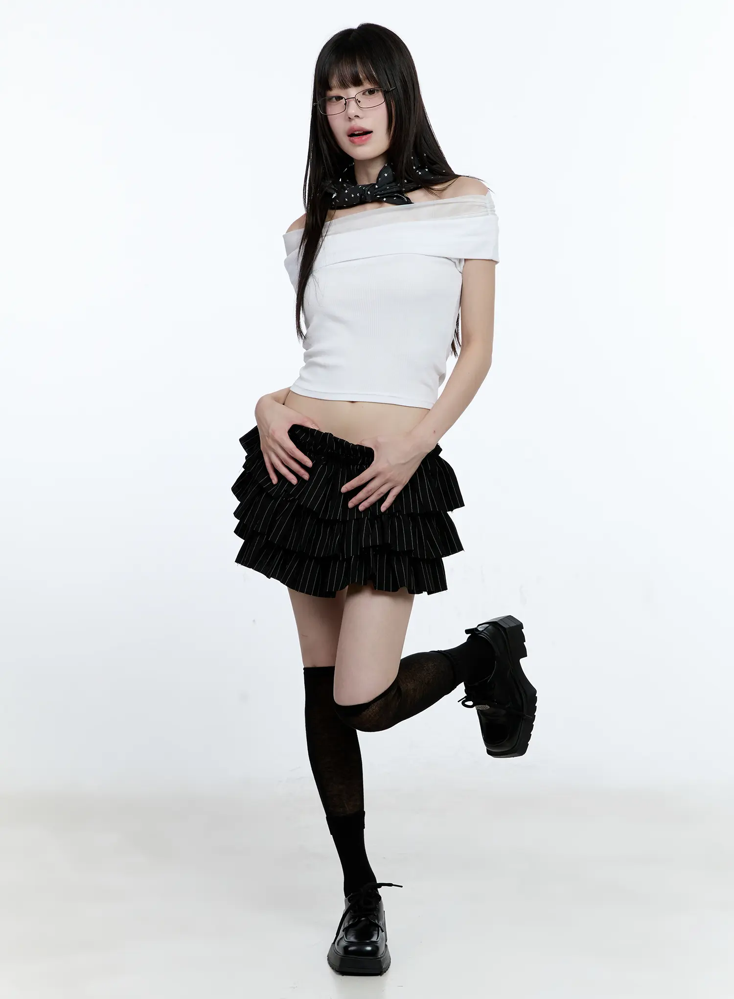 Tiered Stripe Mini Skirt CG507 - Image 3