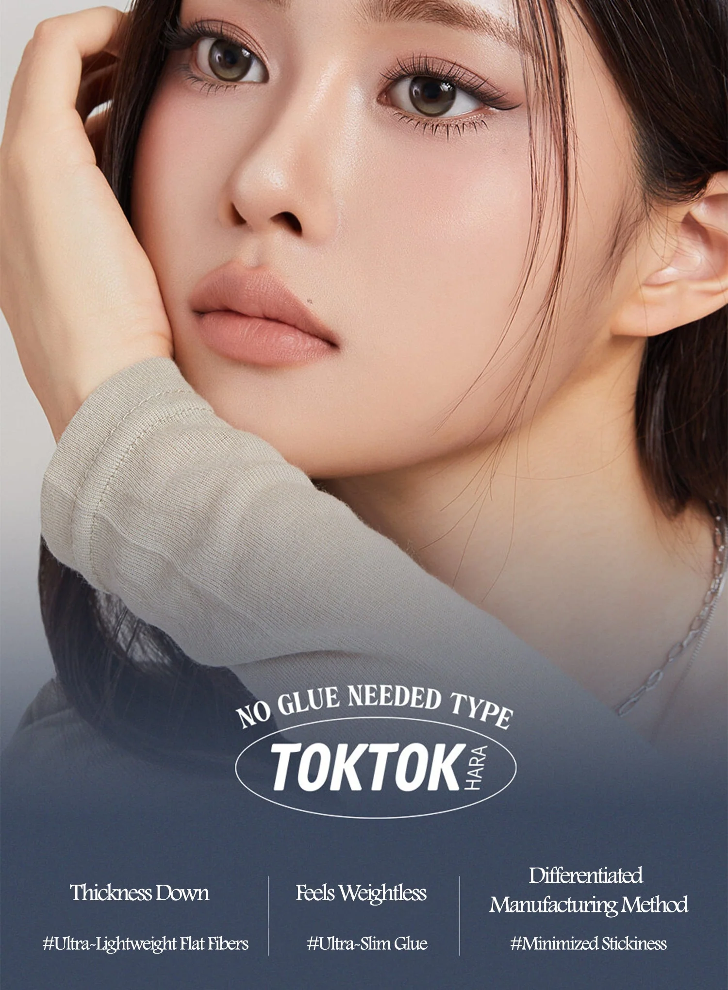 TOKTOKHARA No Glue Eyelash - Under Pop (60pcs) - Image 2