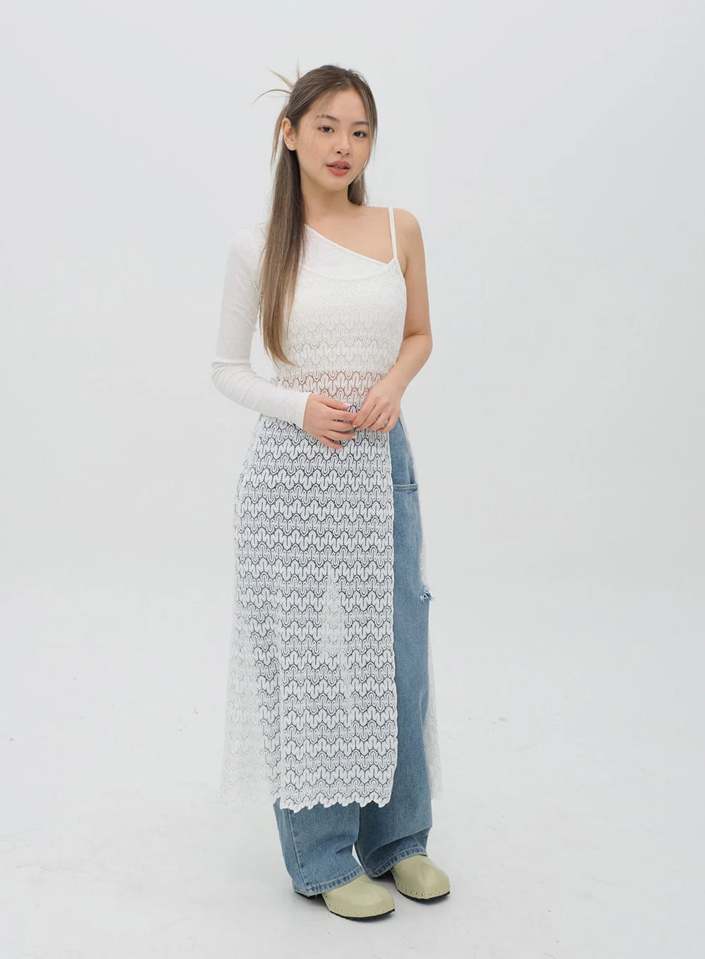 Torn Wide Leg Jeans C1002 - Image 8