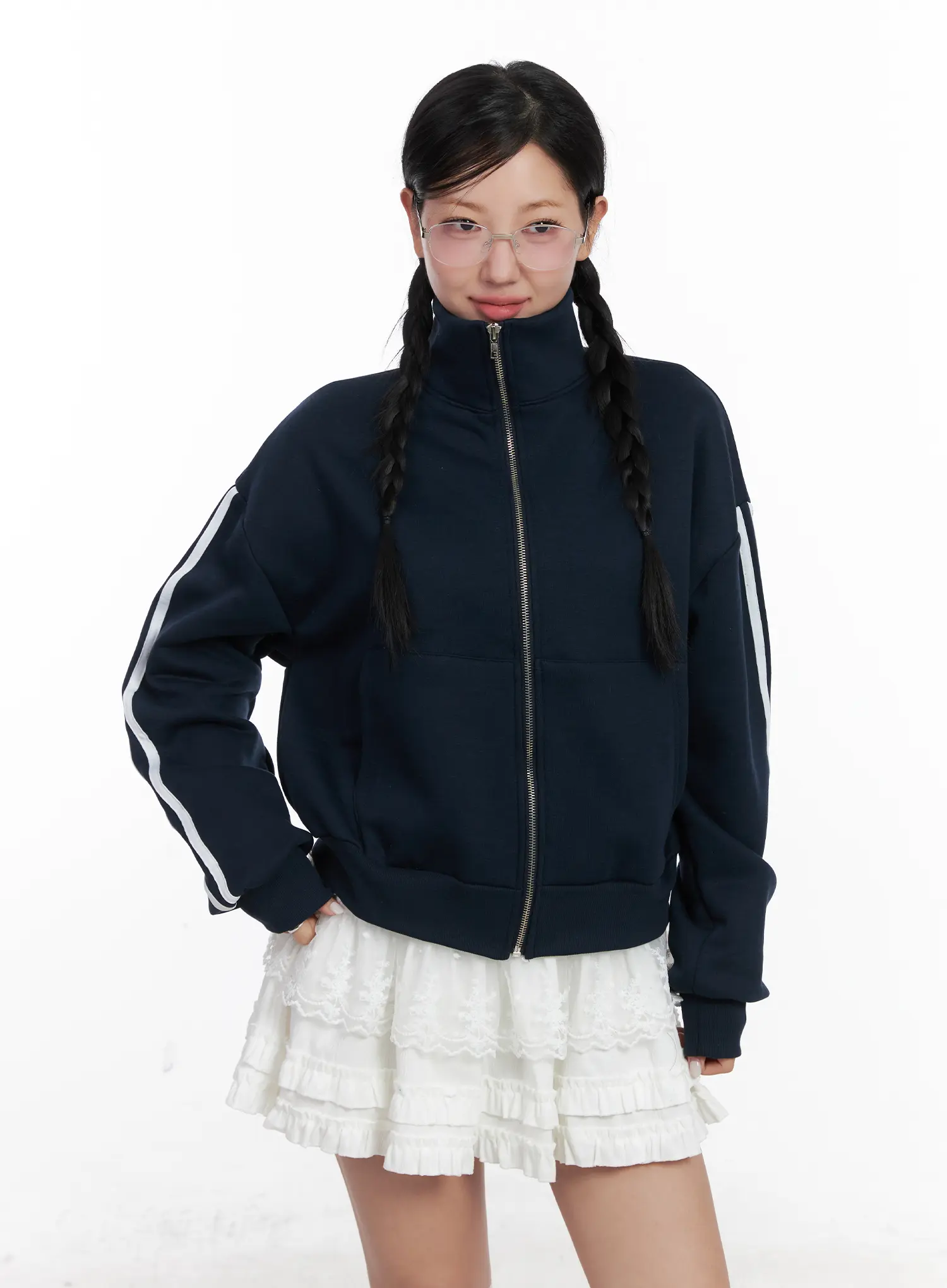 Track Style Fleece Jacket CN528 - Image 9