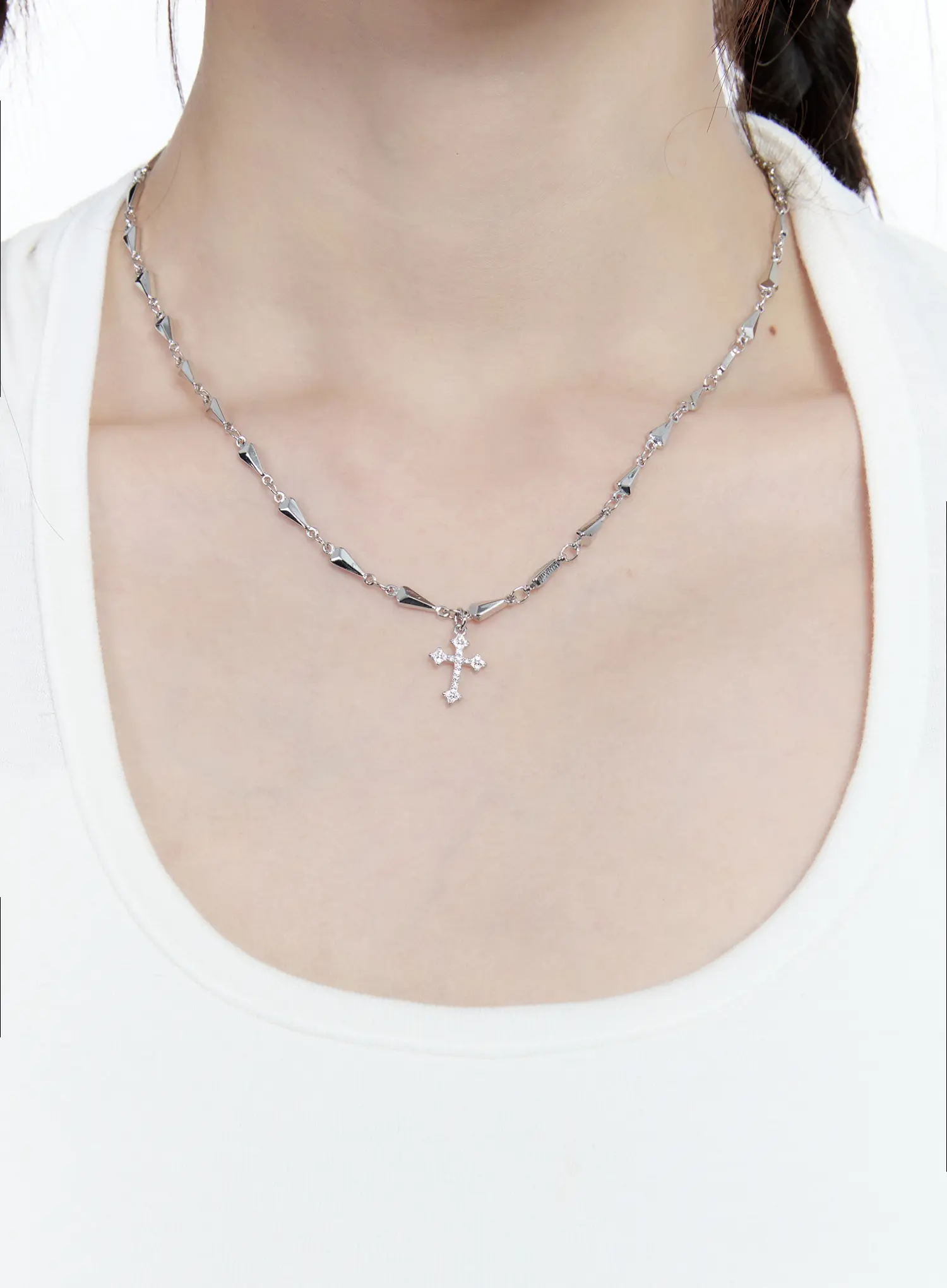 Triangle Chain Cross Pendant Necklace CG511 - Image 10