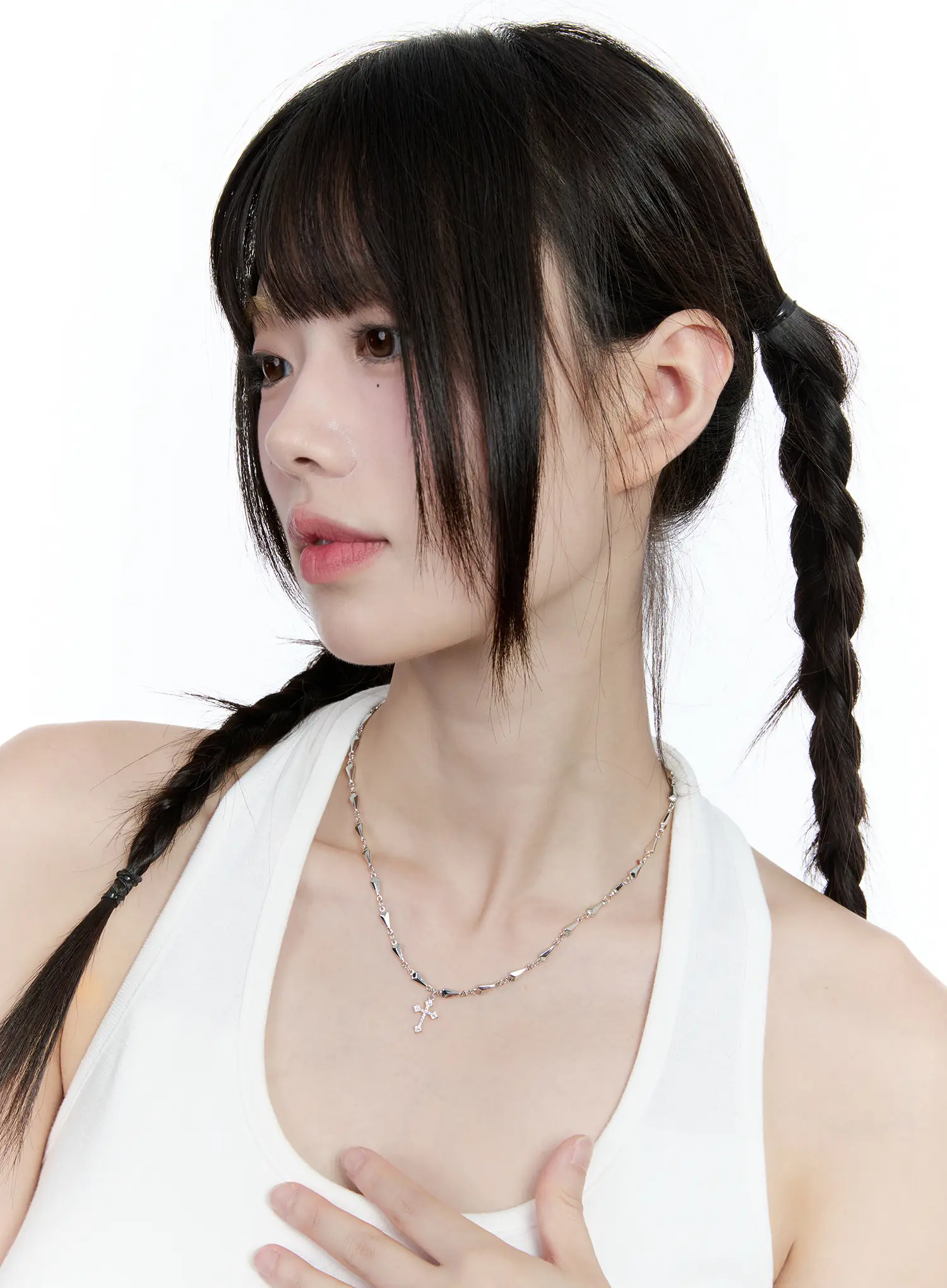 Triangle Chain Cross Pendant Necklace CG511 - Image 11