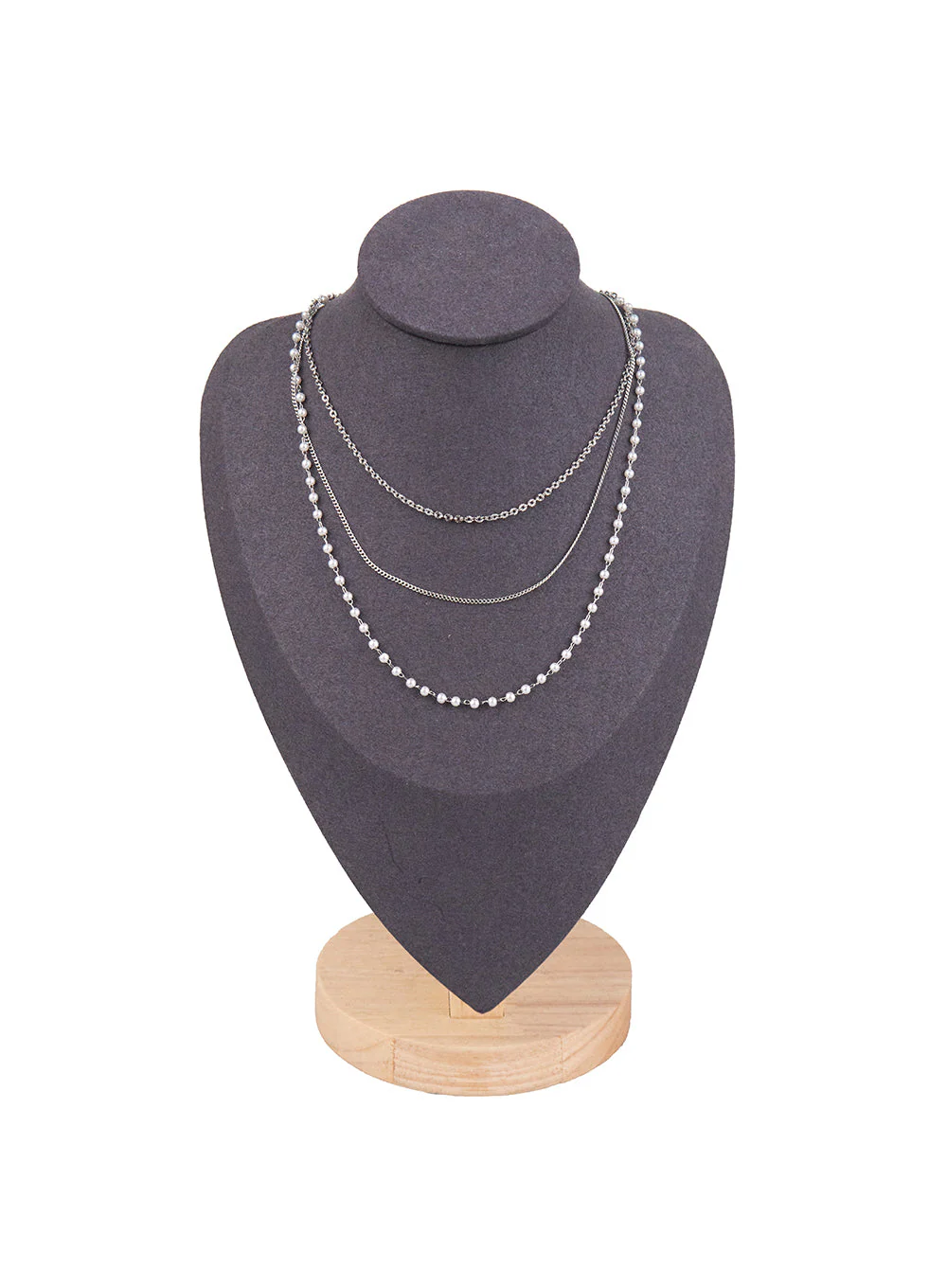 Triple Layered Pearl Necklace CJ531 - Image 4