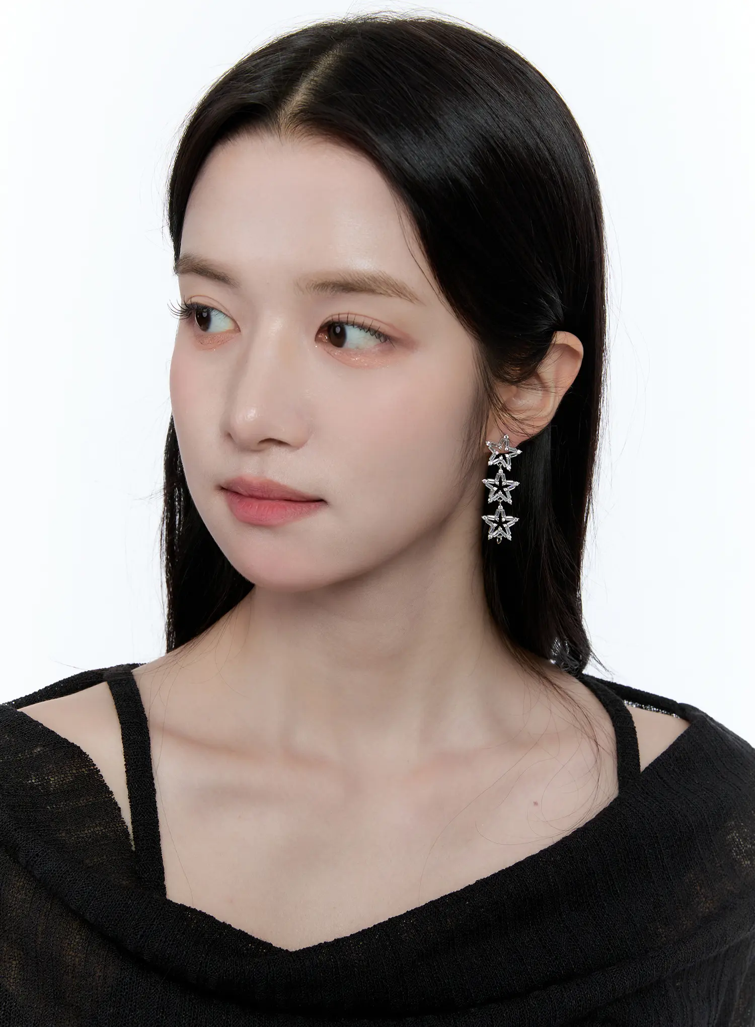 Triple Star Cubic Earrings CC0608 - Image 2
