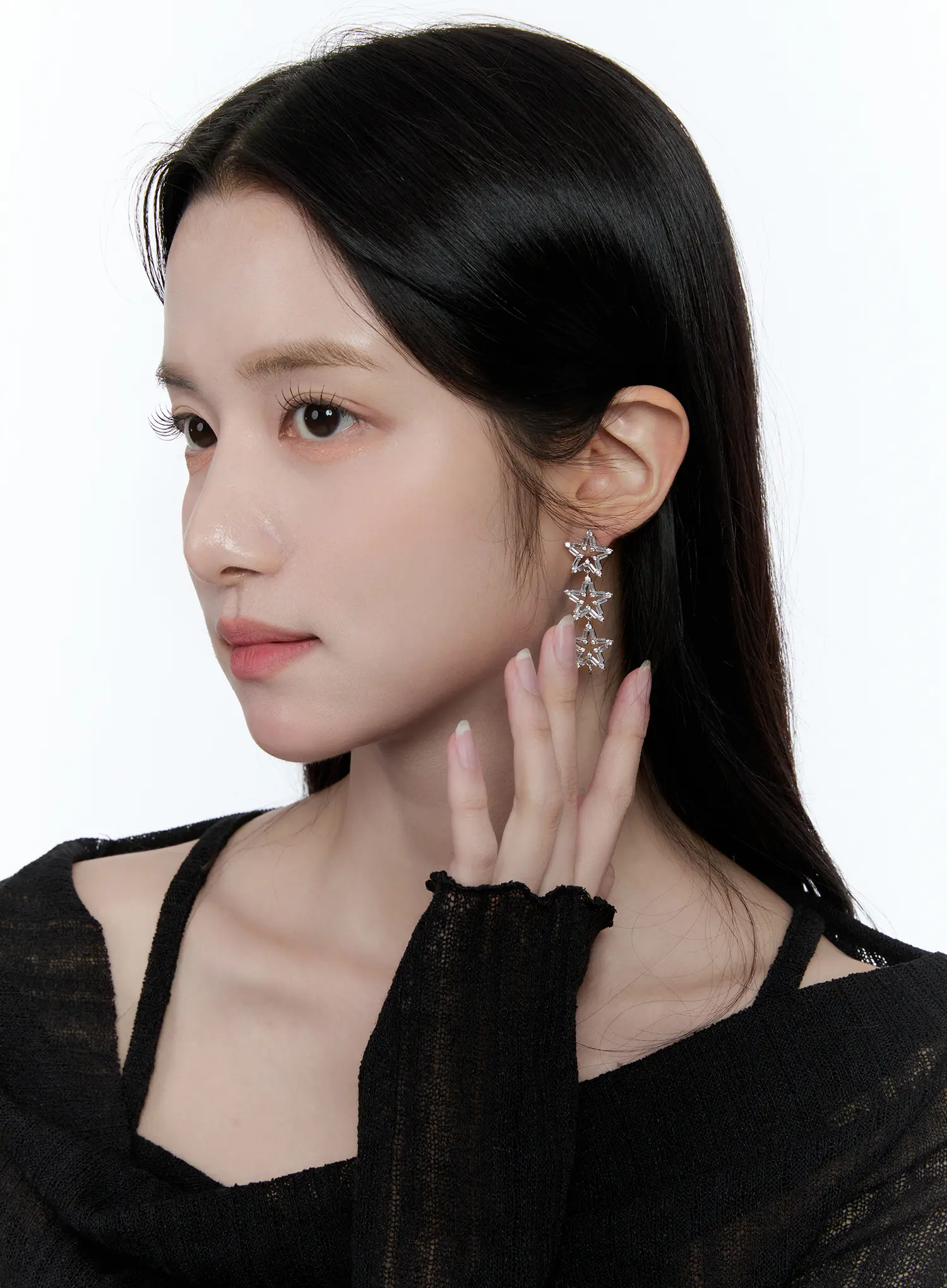 Triple Star Cubic Earrings CC0608 - Image 3