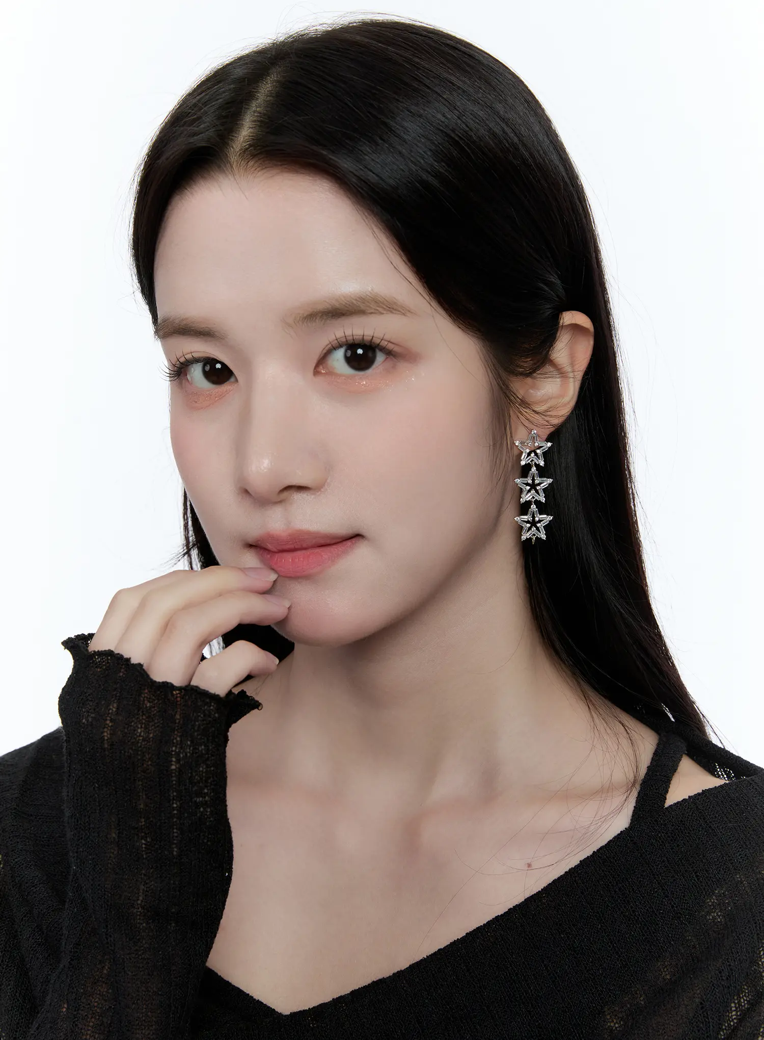 Triple Star Cubic Earrings CC0608 - Image 4