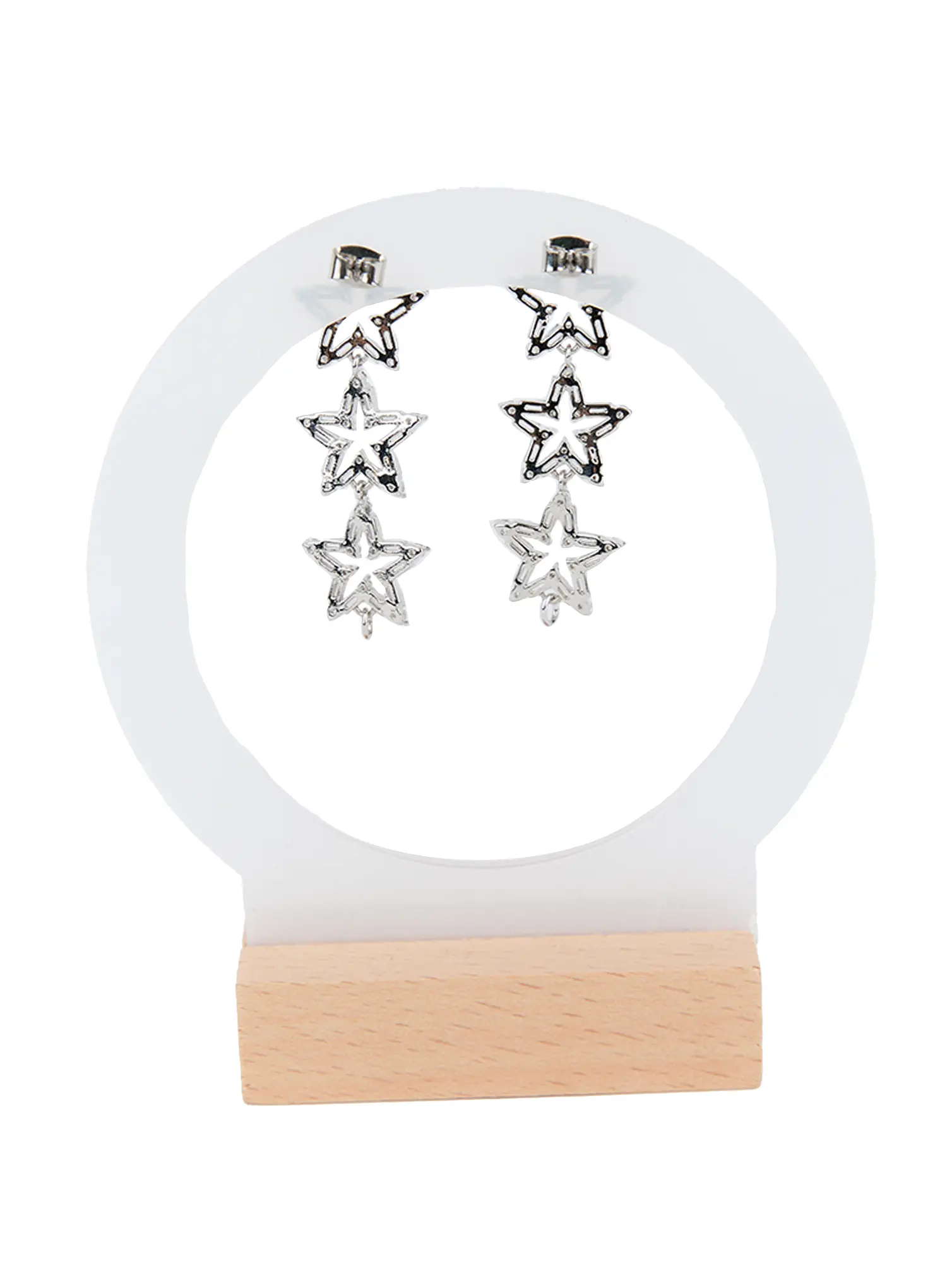 Triple Star Cubic Earrings CC0608 - Image 5