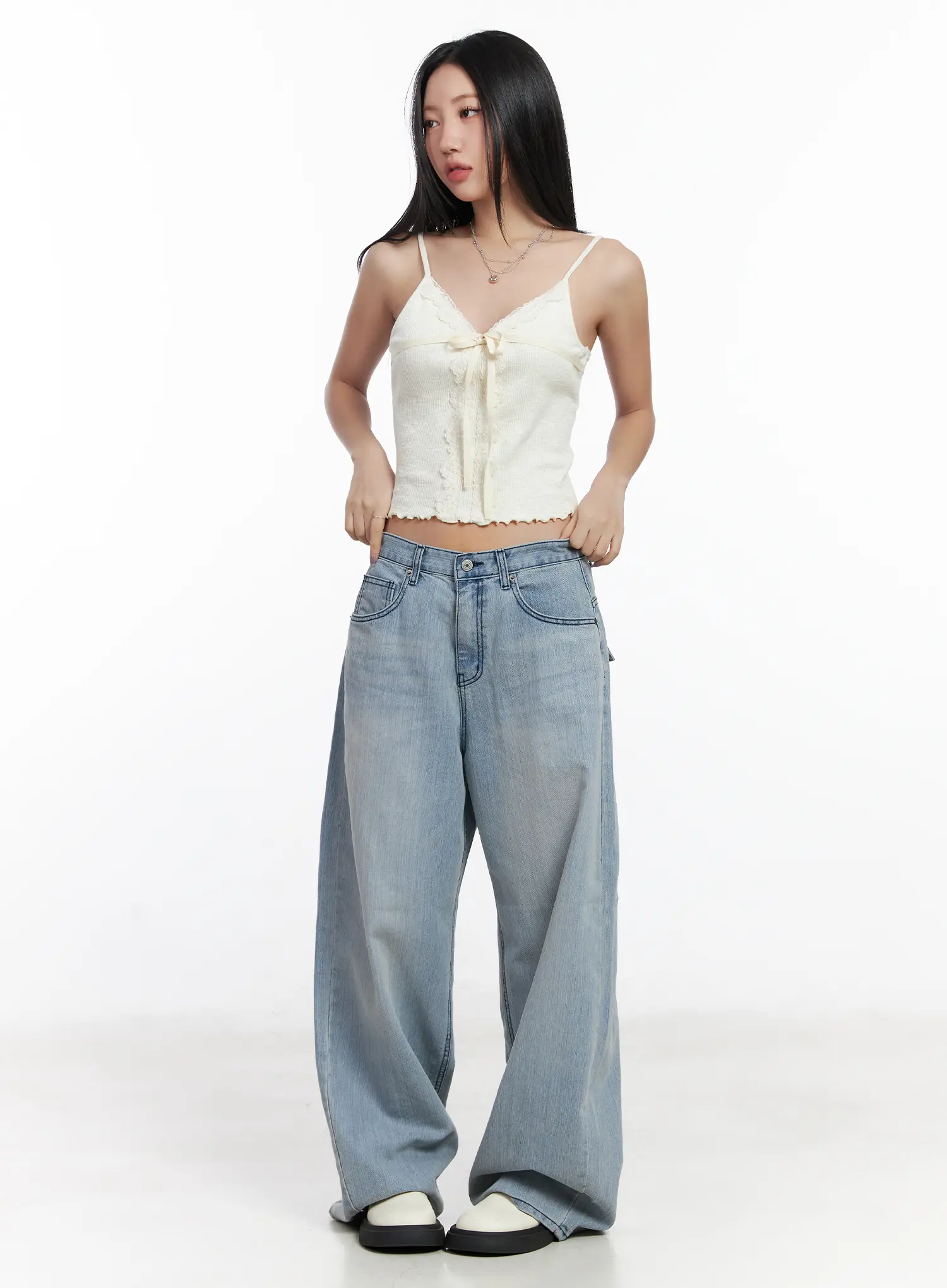 Tru Light Washed Vintage Wide Jeans CF503 - Image 3