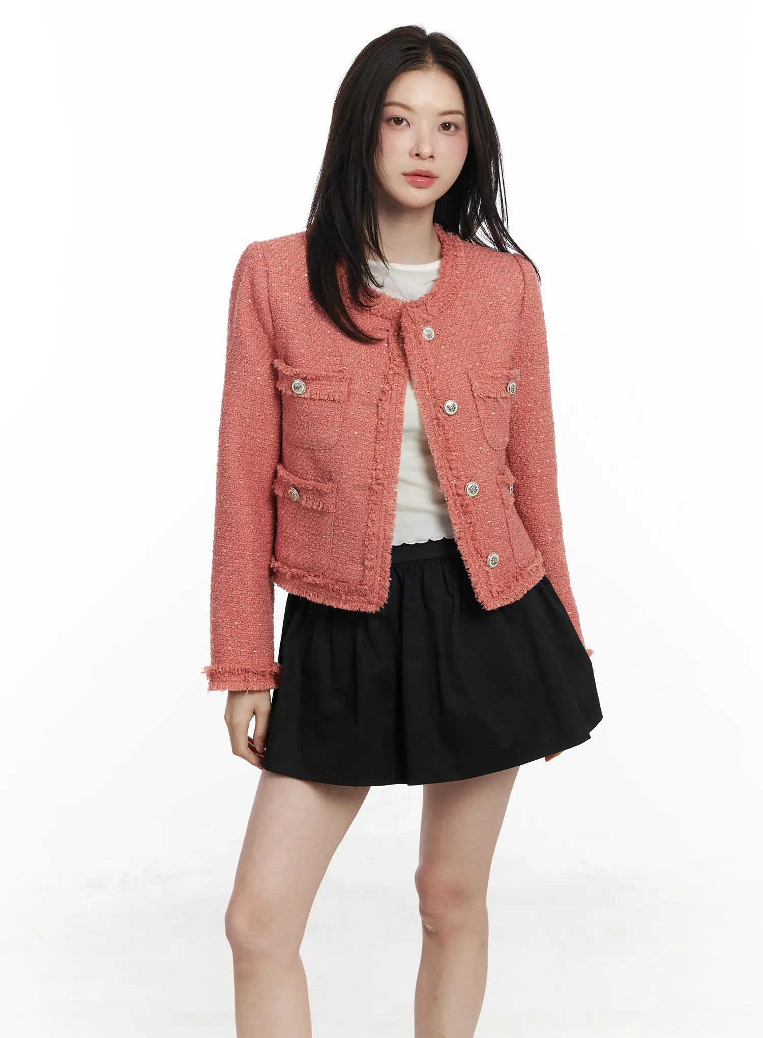 Tweed Buttoned Jacket IF524 - Image 2