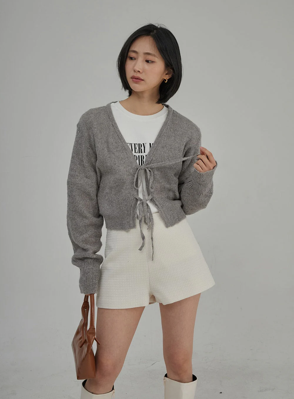 Tweed High Waist Shorts OJ304 - Image 3