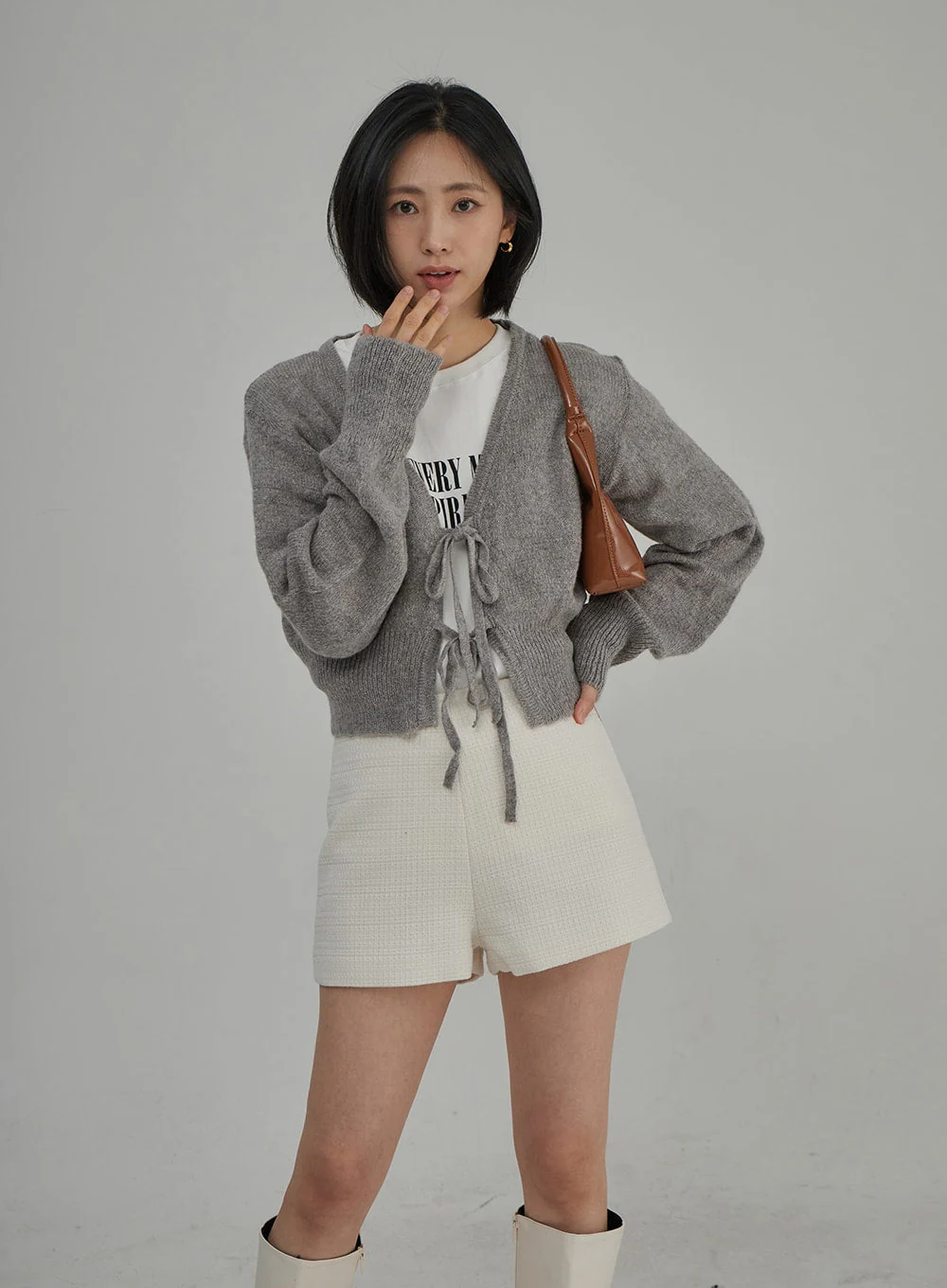 Tweed High Waist Shorts OJ304 - Image 6