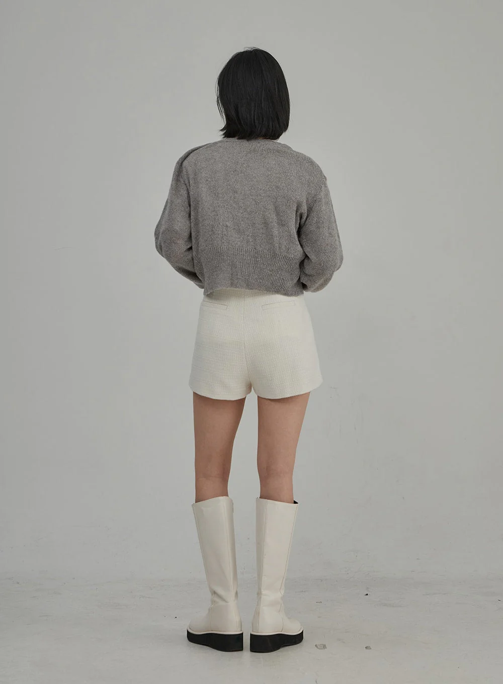 Tweed High Waist Shorts OJ304 - Image 8