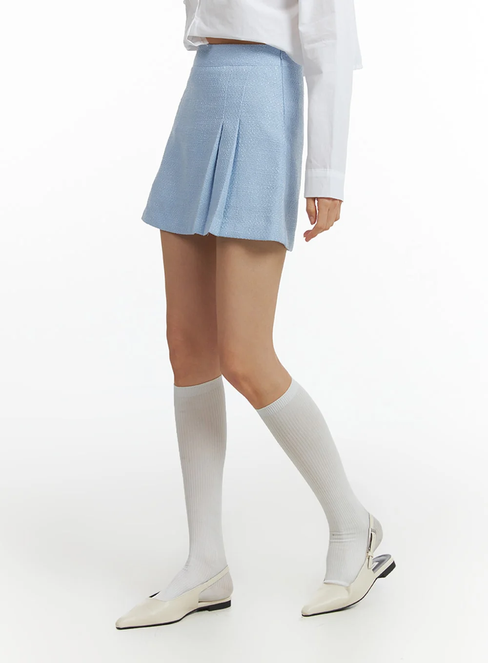 Tweed Pleated Mini Skirt IF402 - Image 4