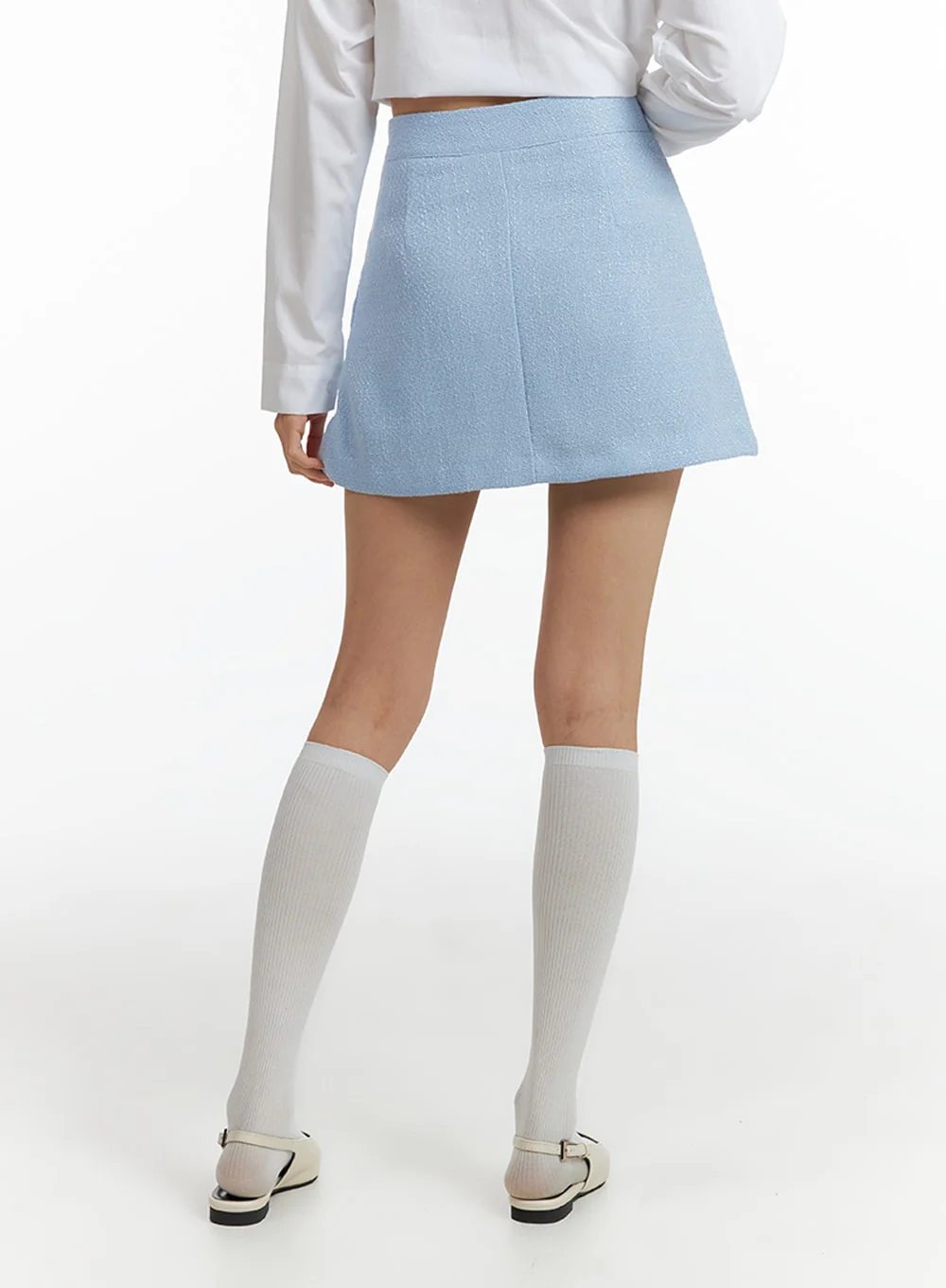 Tweed Pleated Mini Skirt IF402 - Image 5
