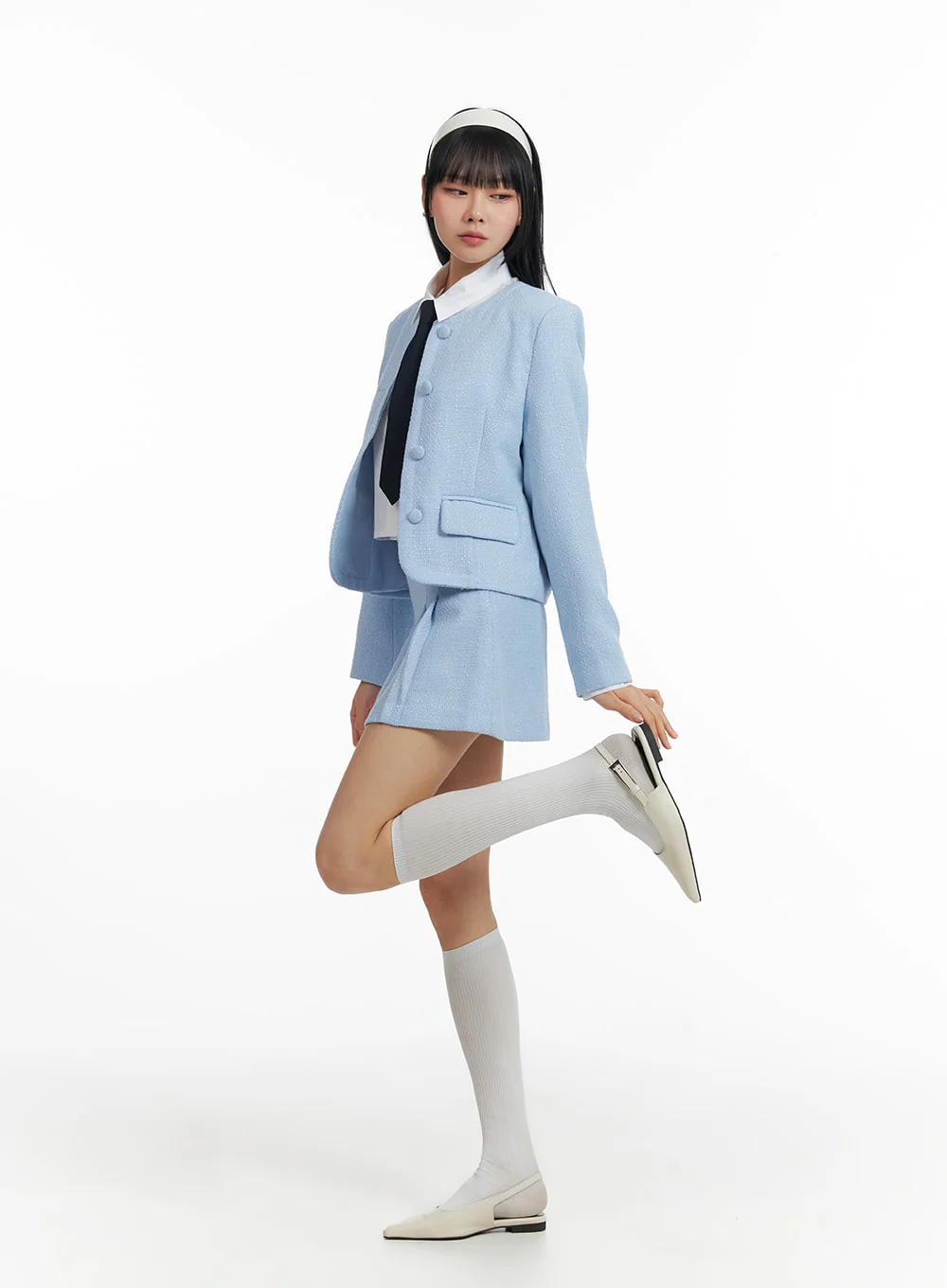Tweed Pleated Mini Skirt IF402 - Image 7