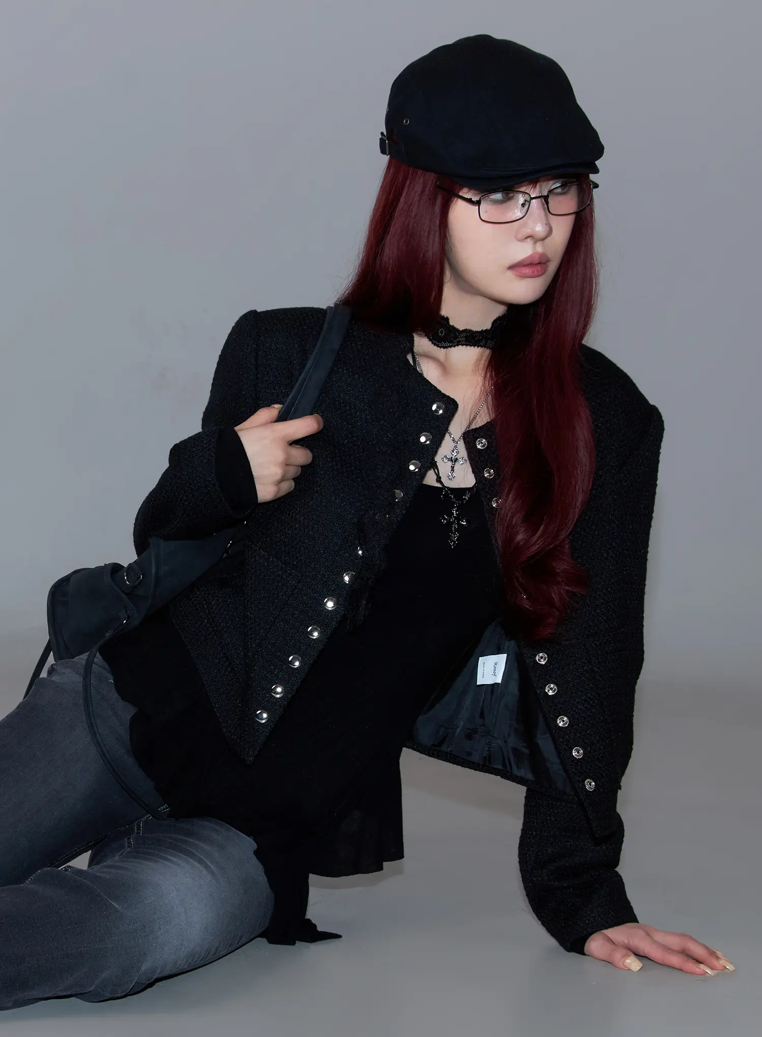 Tweed Snap Button Jacket CF527