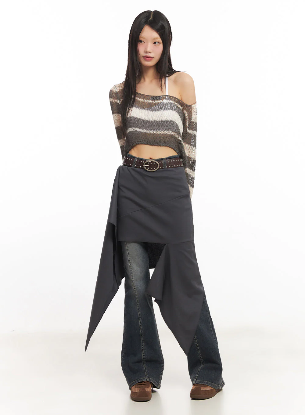 Twin Stud Faux-Leather Belt IY502 - Image 9