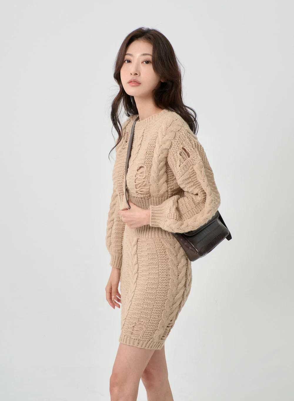 Twist Pattern Ripped Pencil Mini Skirt IN08 - Image 12