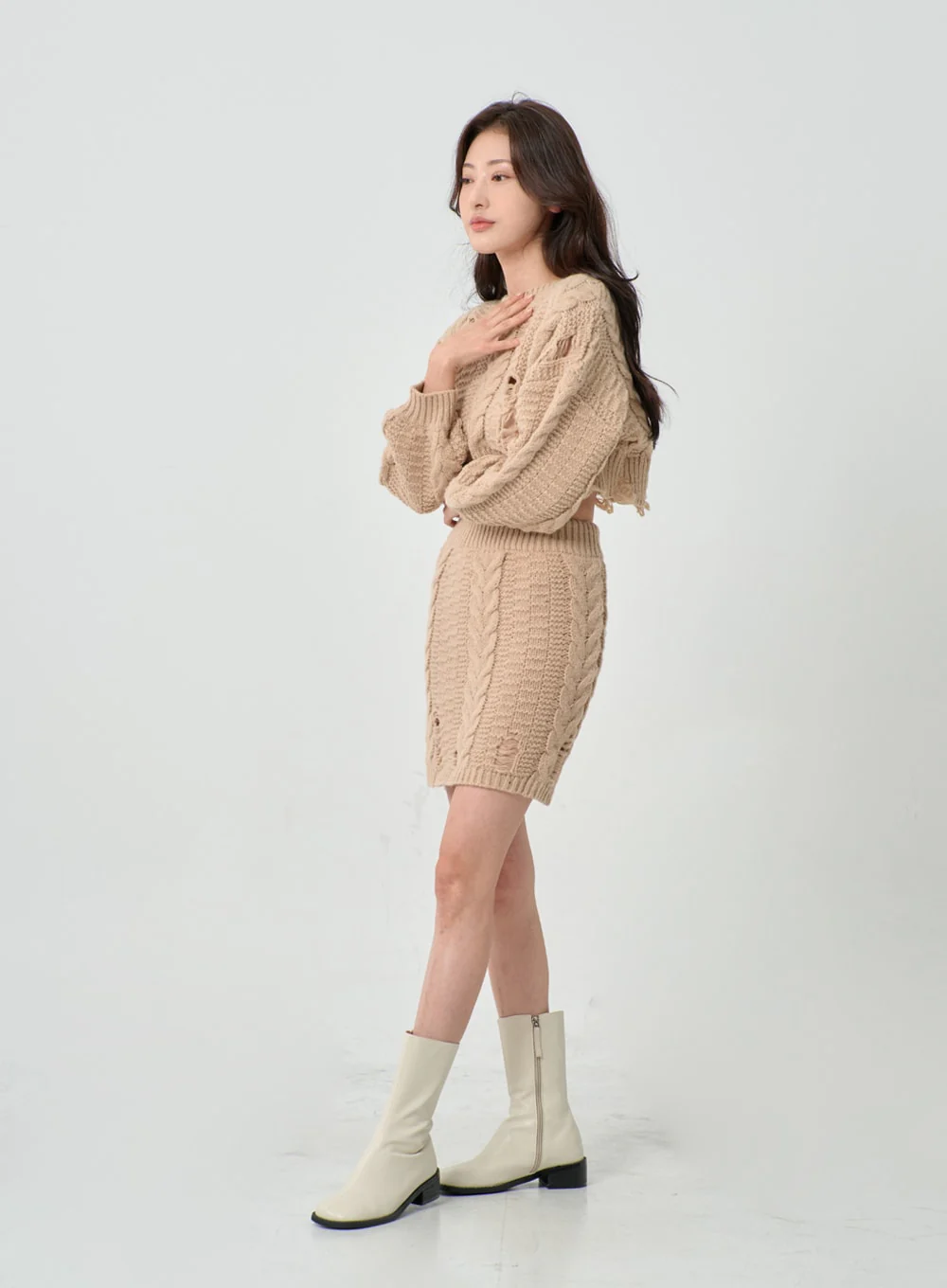Twist Pattern Ripped Pencil Mini Skirt IN08 - Image 7