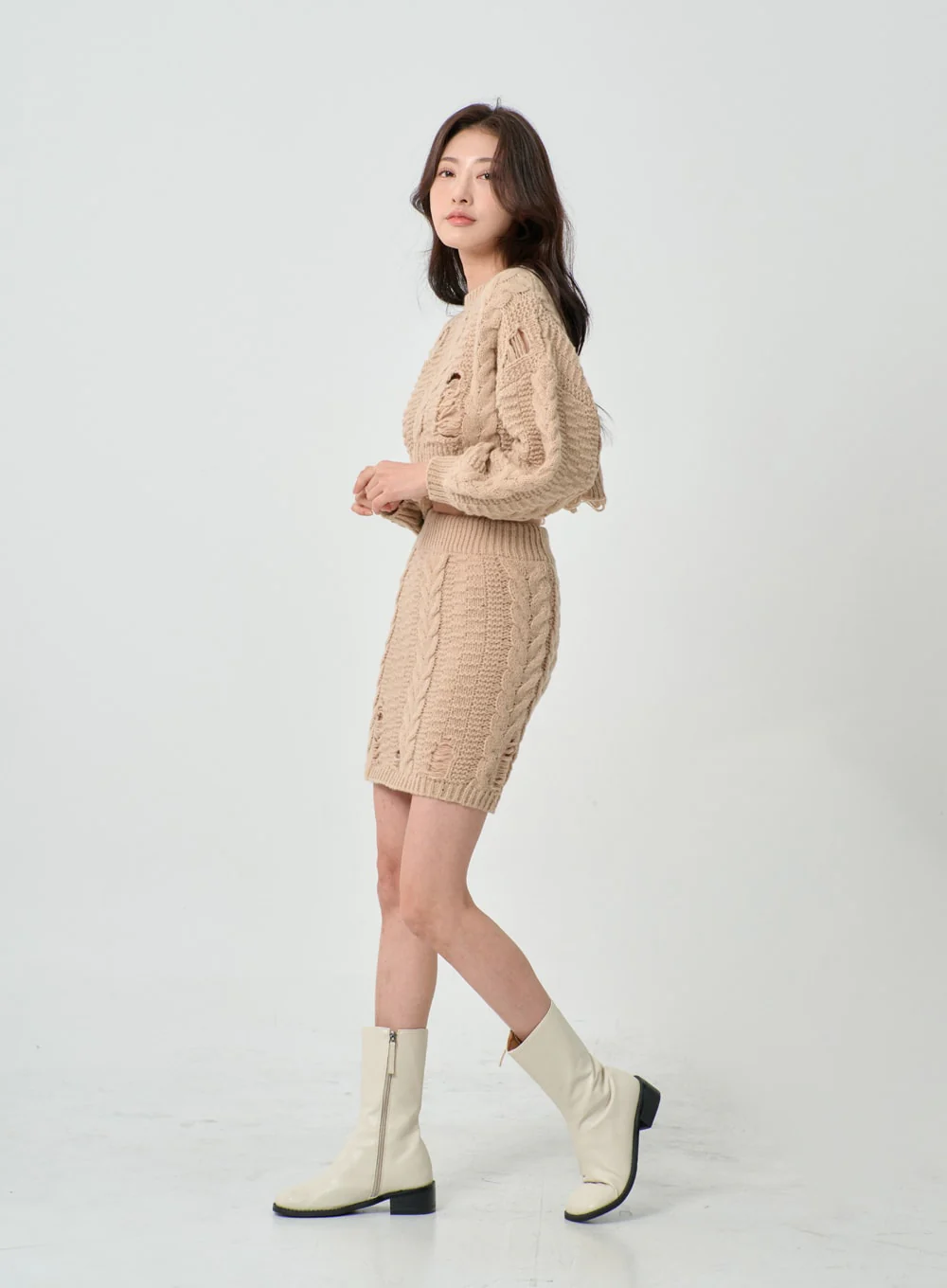 Twist Pattern Ripped Pencil Mini Skirt IN08 - Image 8