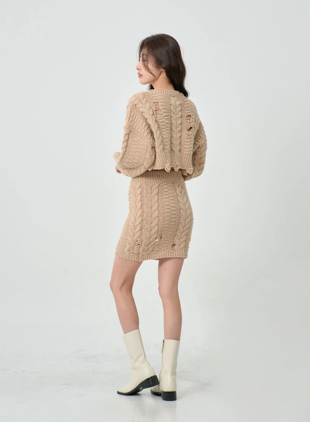 Twist Pattern Ripped Pencil Mini Skirt IN08 - Image 9
