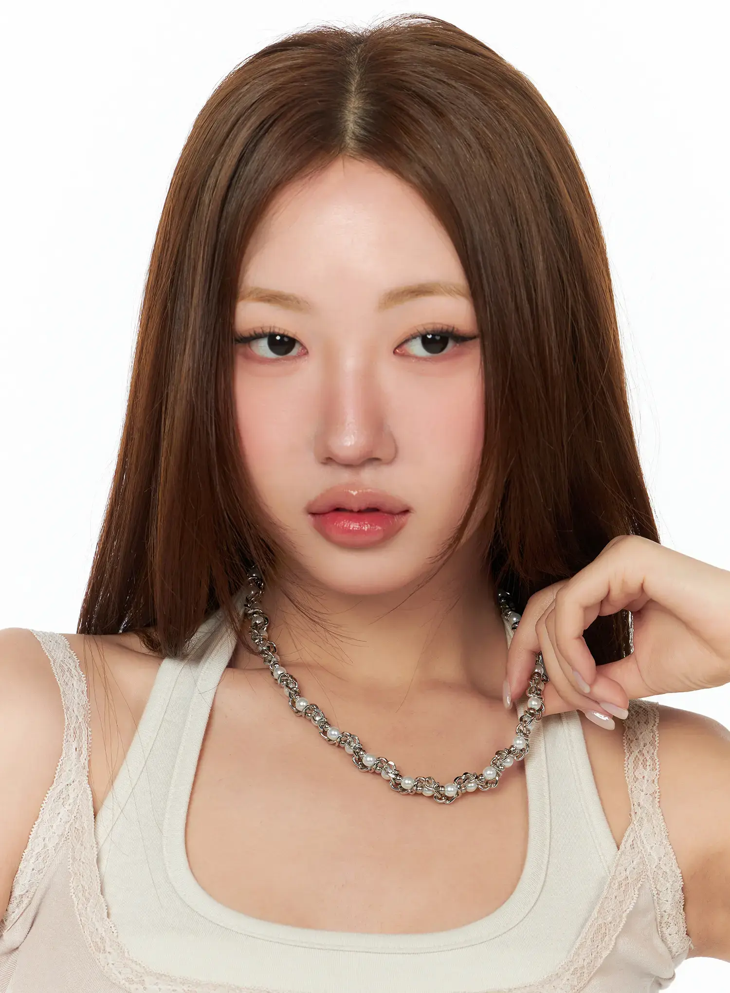 Twisted Faux Pearl Necklace CA515 - Image 2