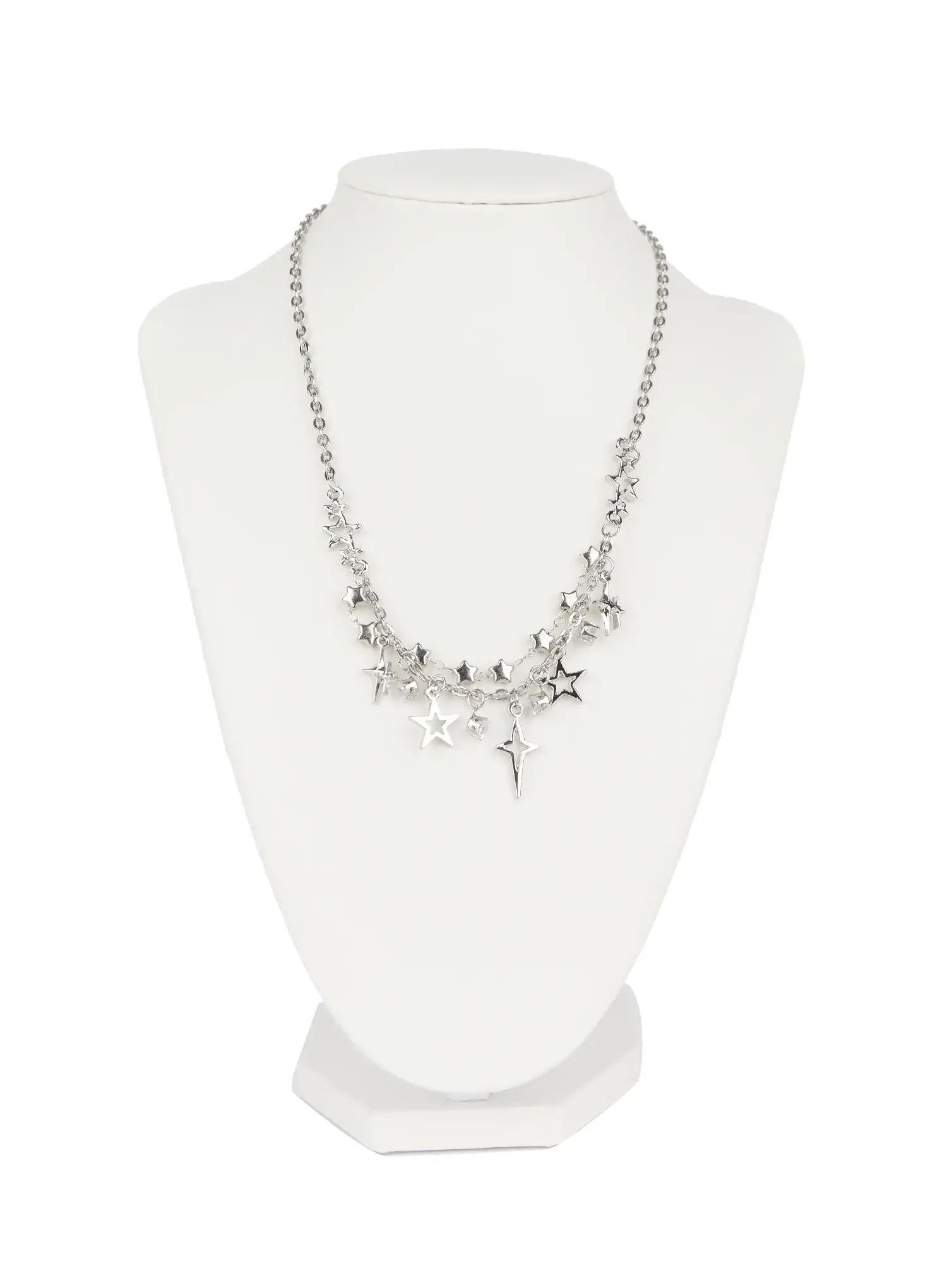 Two-Line Star Necklace CO503 - Image 3