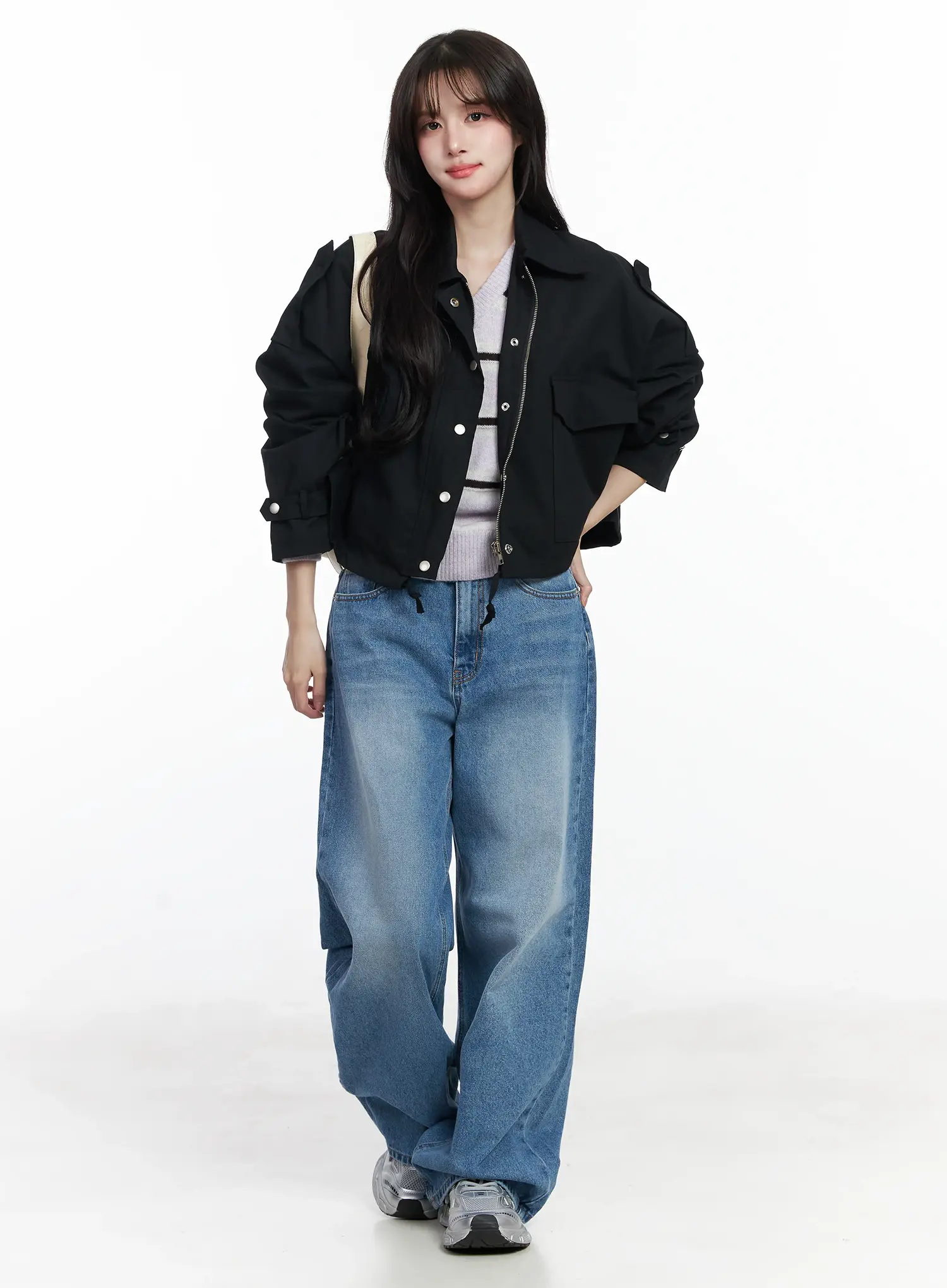 Two-Pocket String Short Jacket IJ529