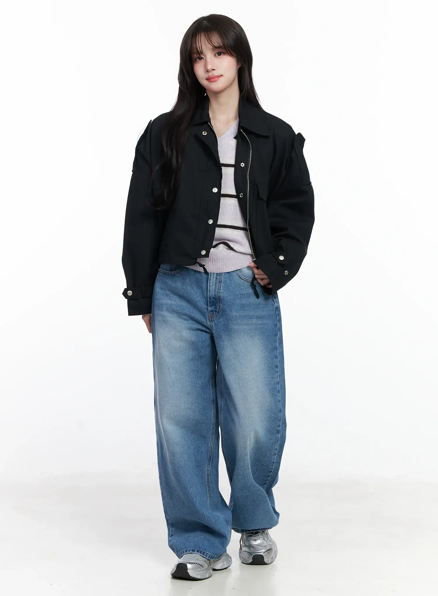 Two-Pocket String Short Jacket IJ529 - Image 4