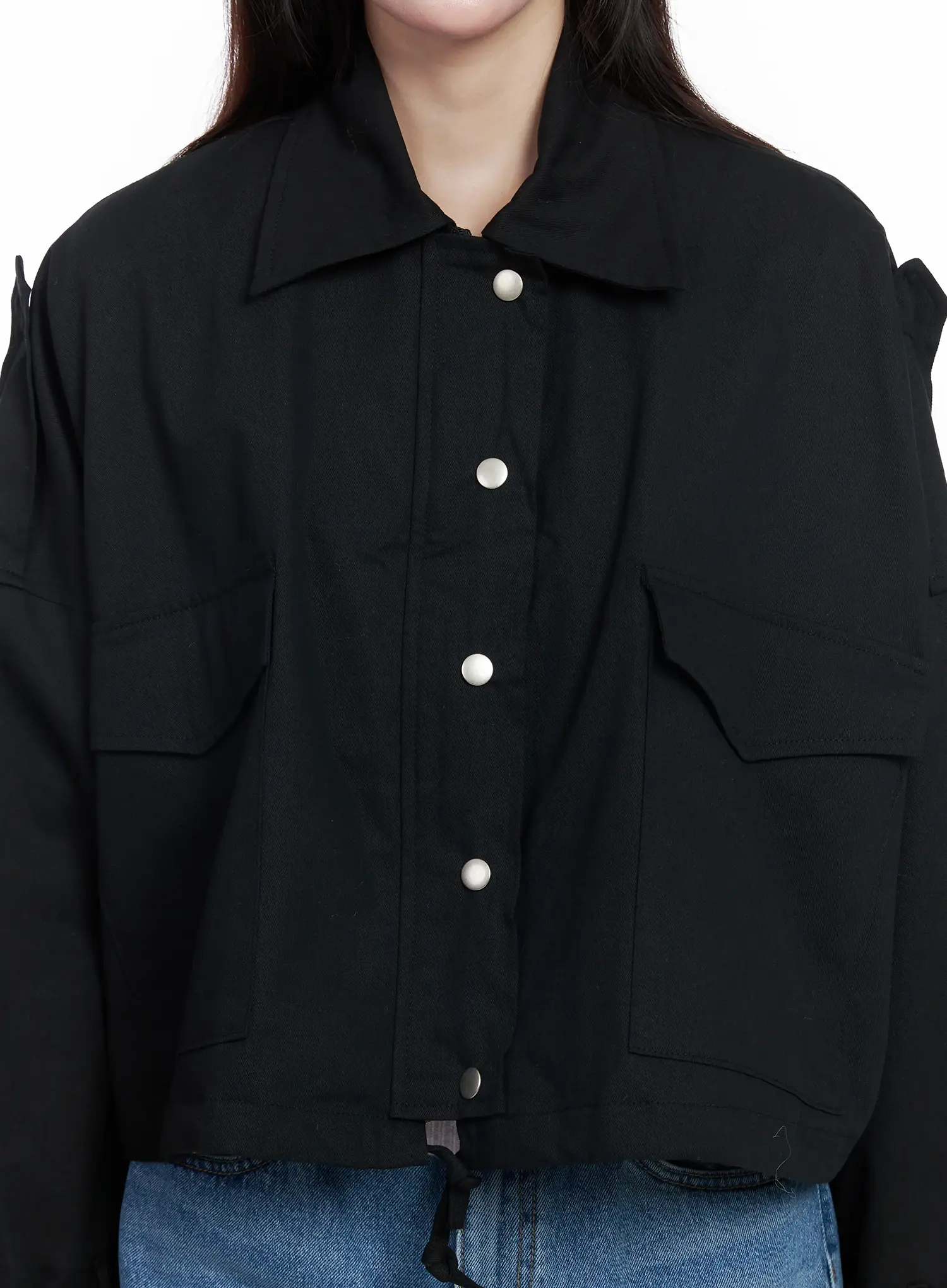 Two-Pocket String Short Jacket IJ529 - Image 8